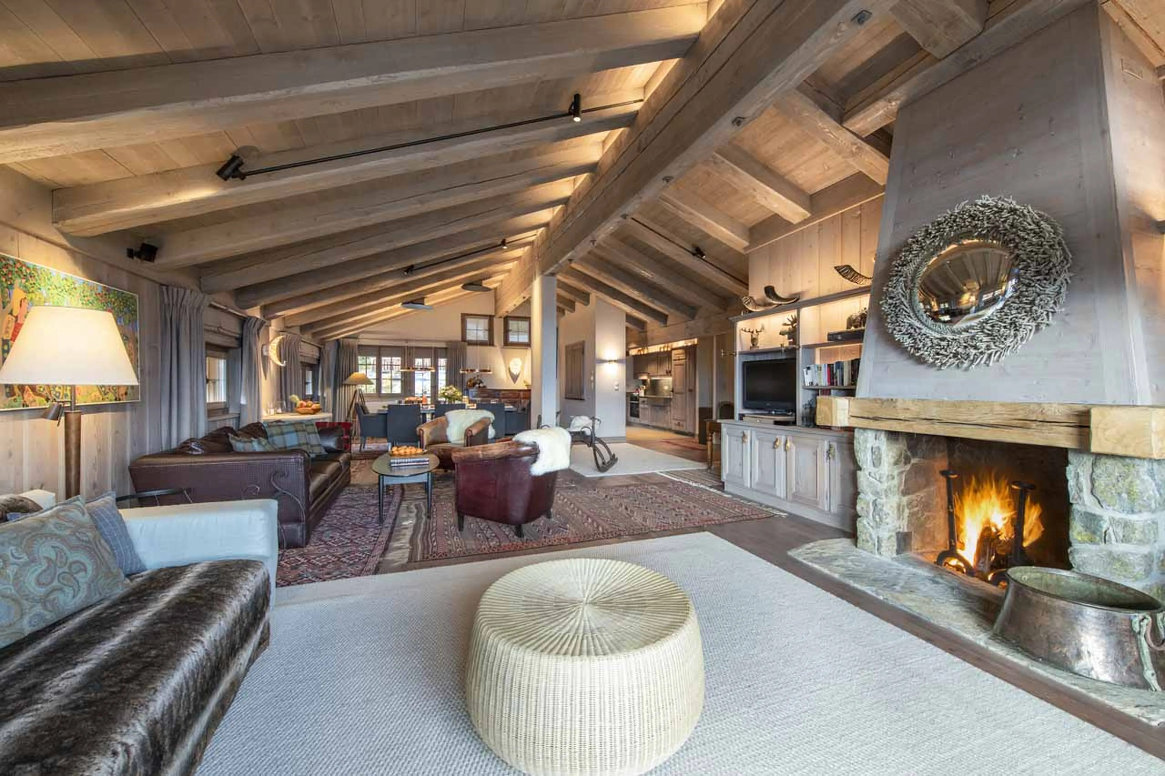 Living room decor of Apartment Breithorn in Verbier