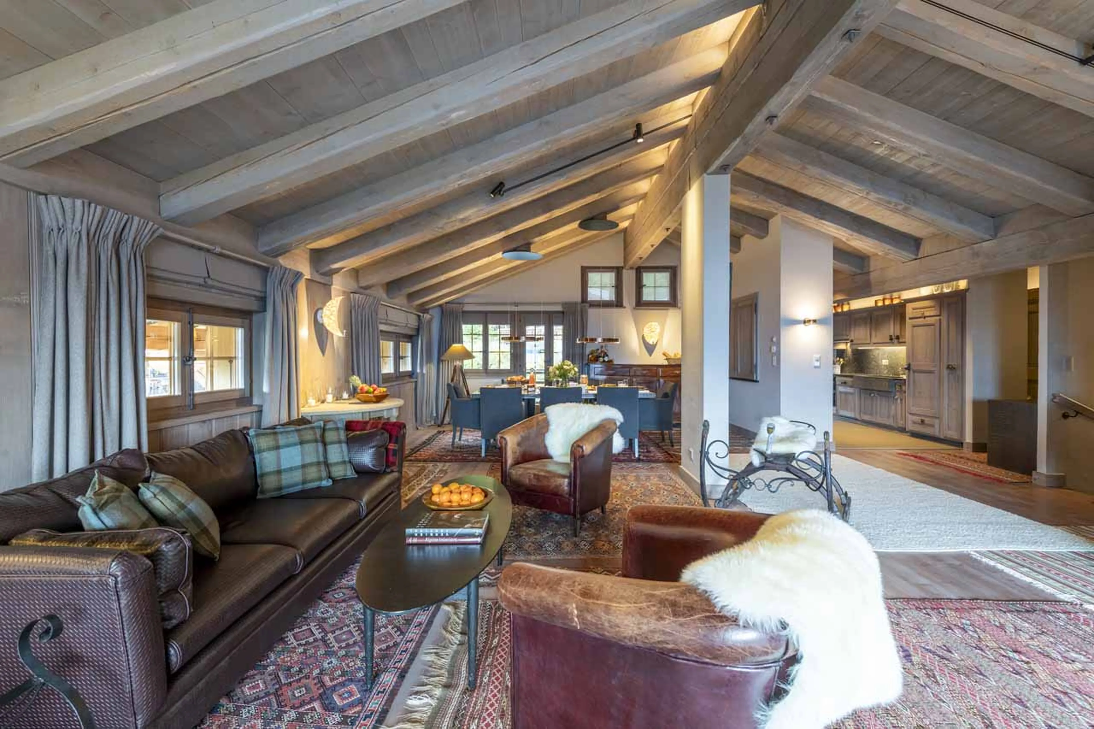 Open plan living area of Apartment Breithorn in Verbier