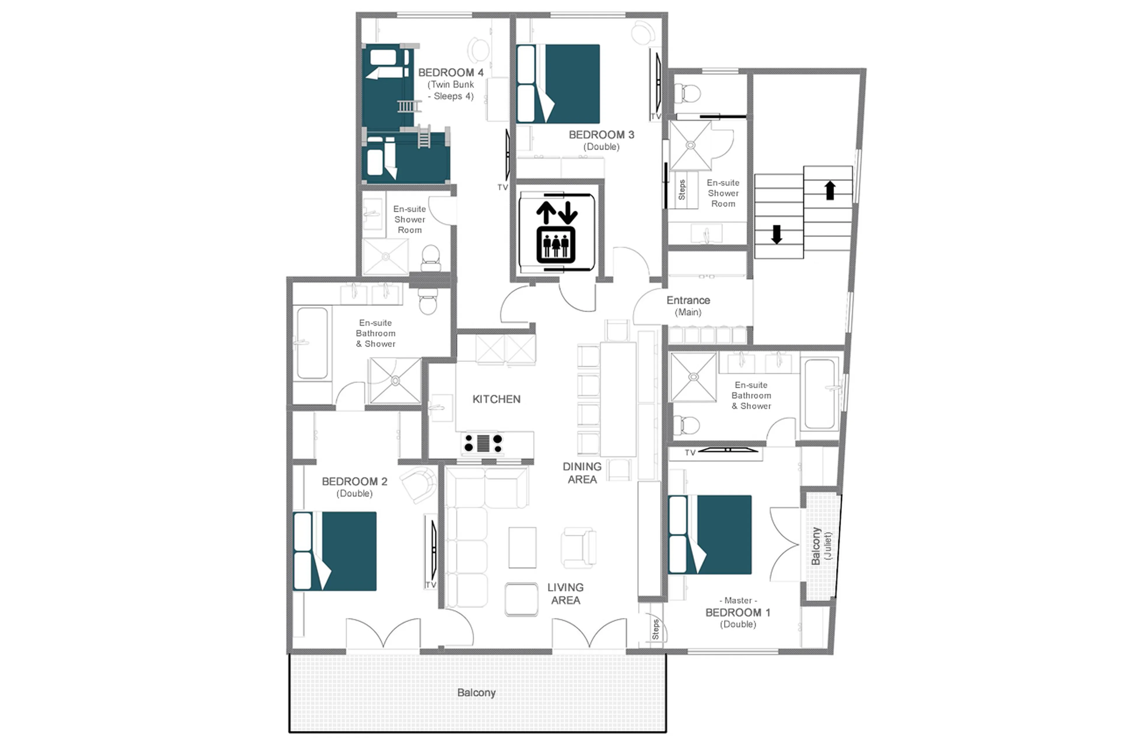 Floor plan of Apartment Brunnenhof 10 in Lech