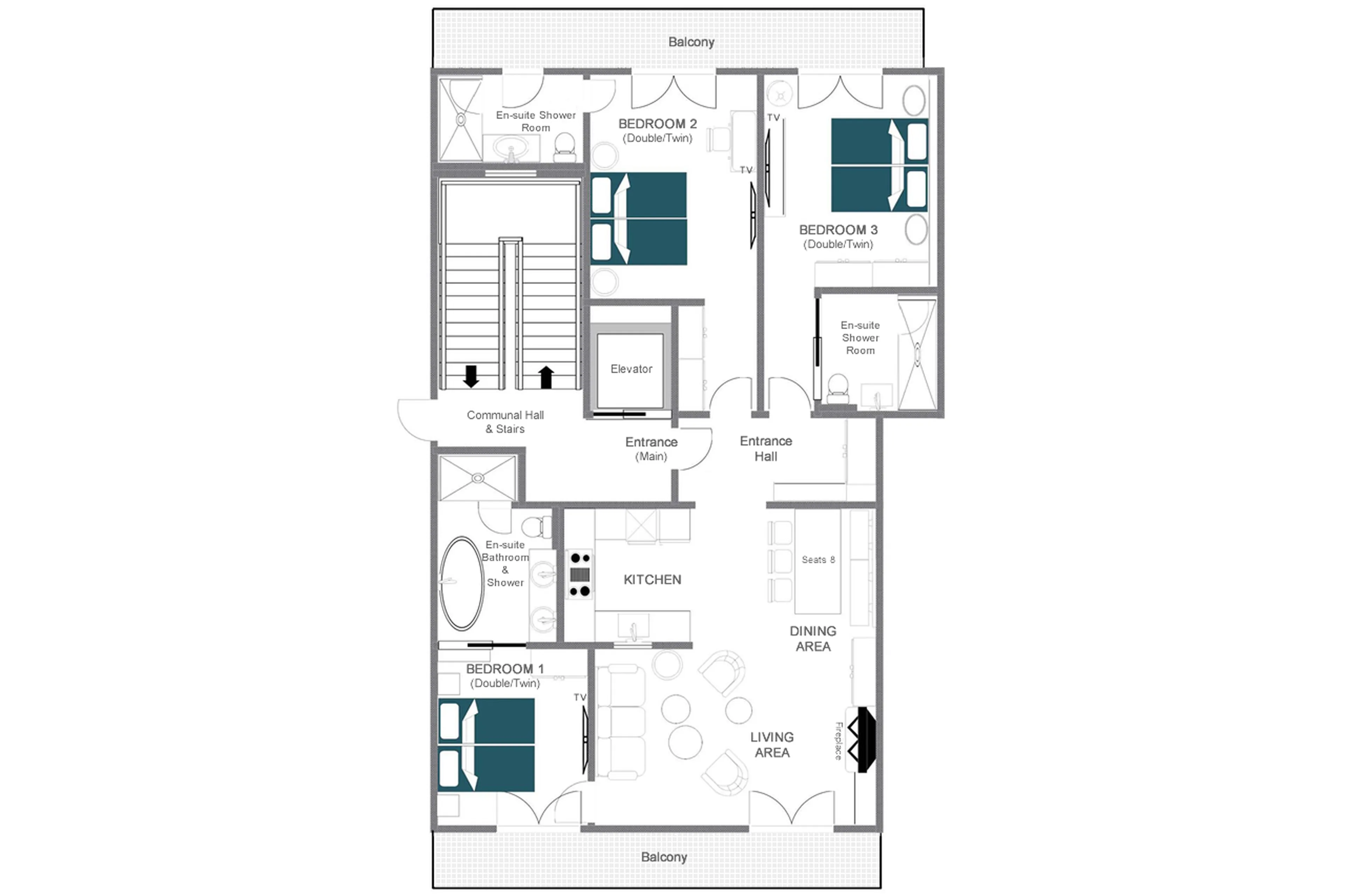 Floor plan of Apartment Brunnenhof 12 in Lech