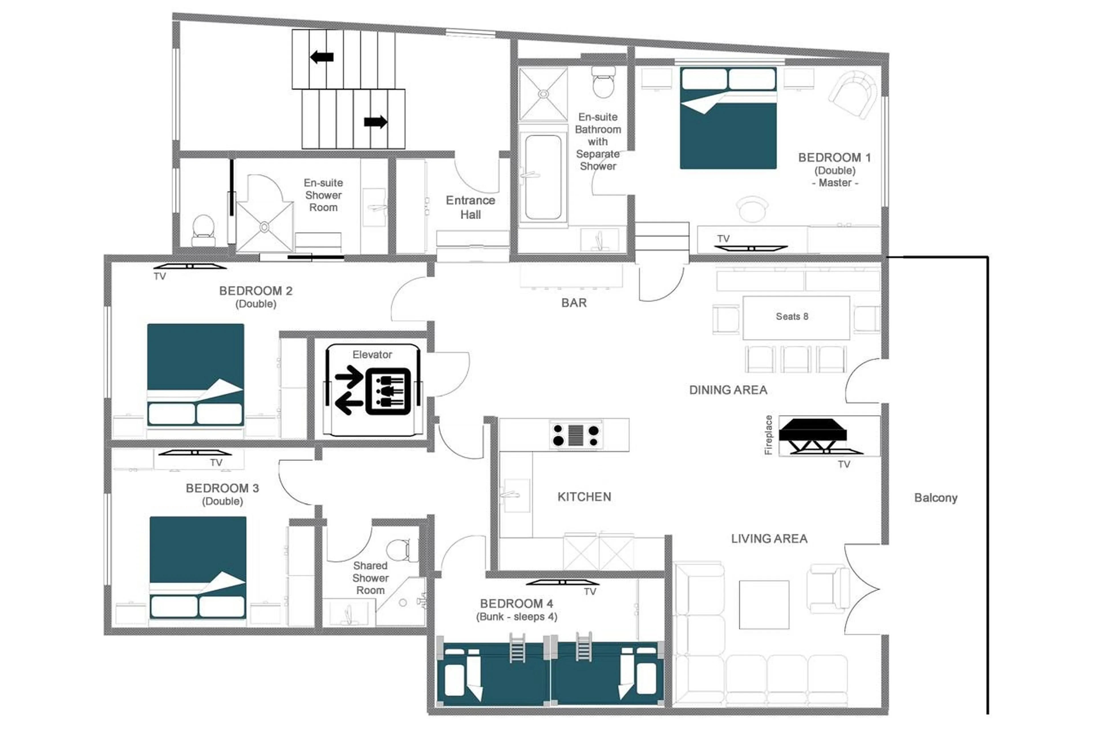 Floor plan for Apartment Brunnenhof 13 in Lech