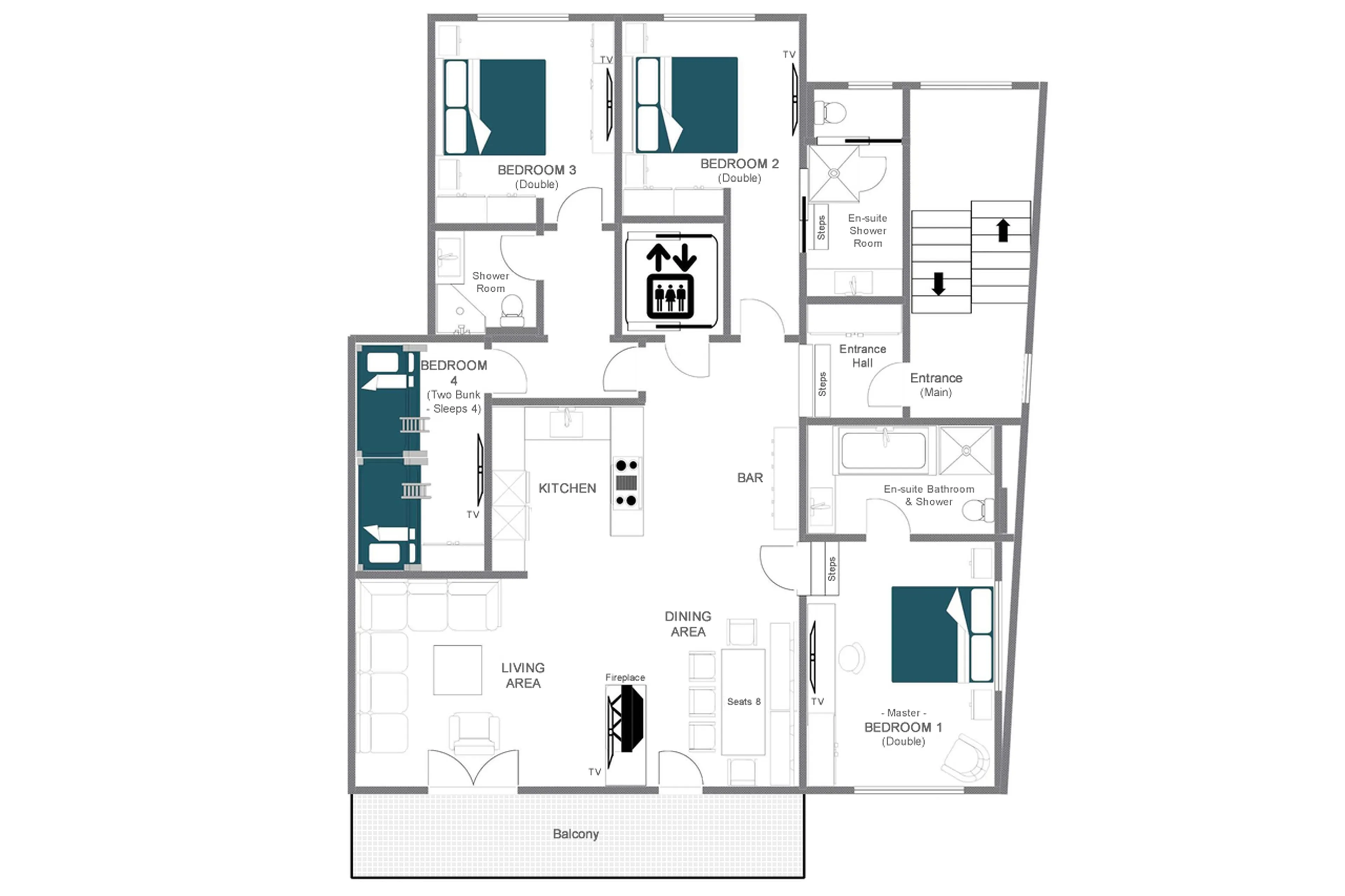 Floor plan for Apartment Brunnenhof 13 in Lech