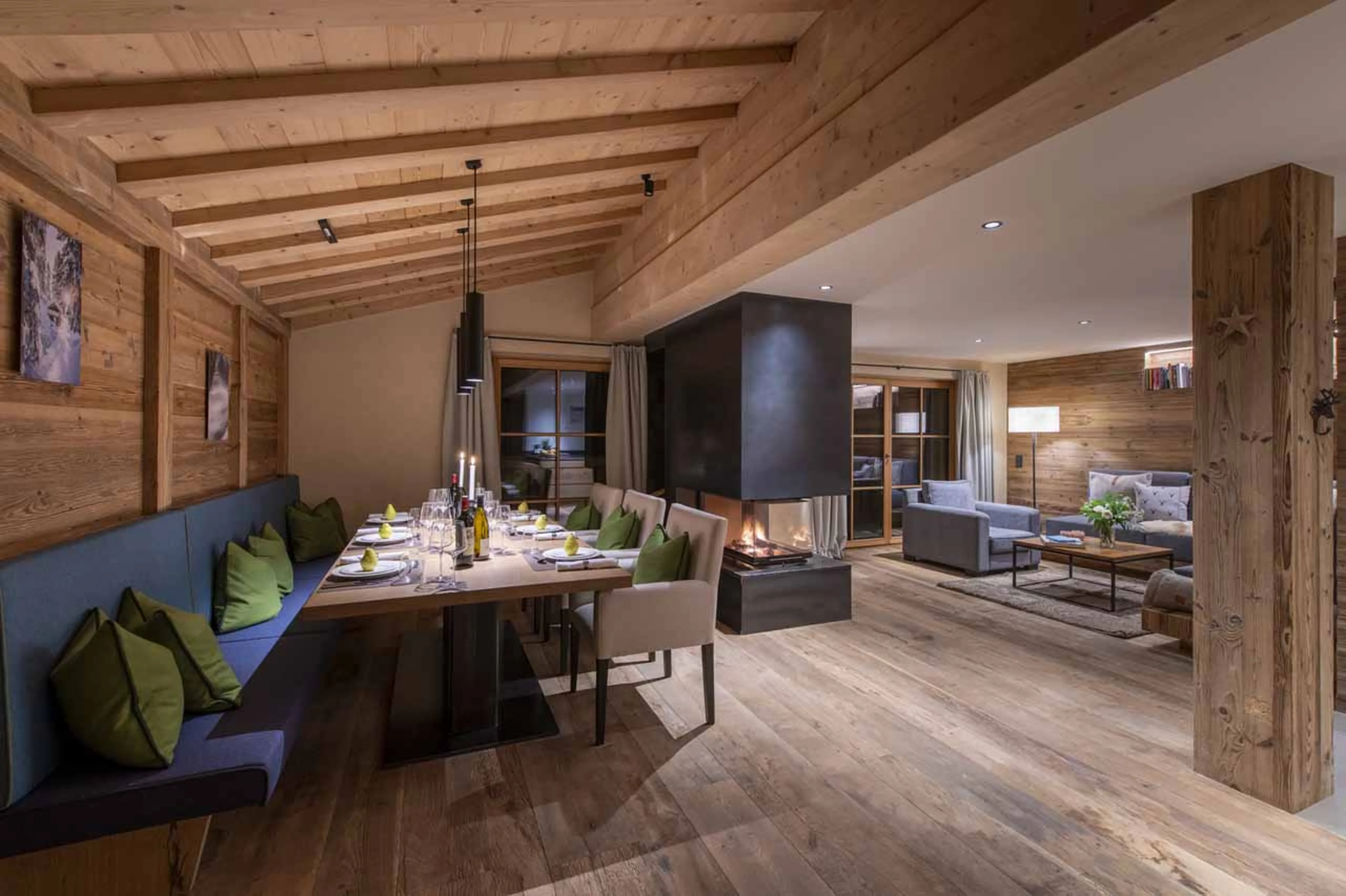 Open plan living area of Apartment Brunnenhof 13 in Lech