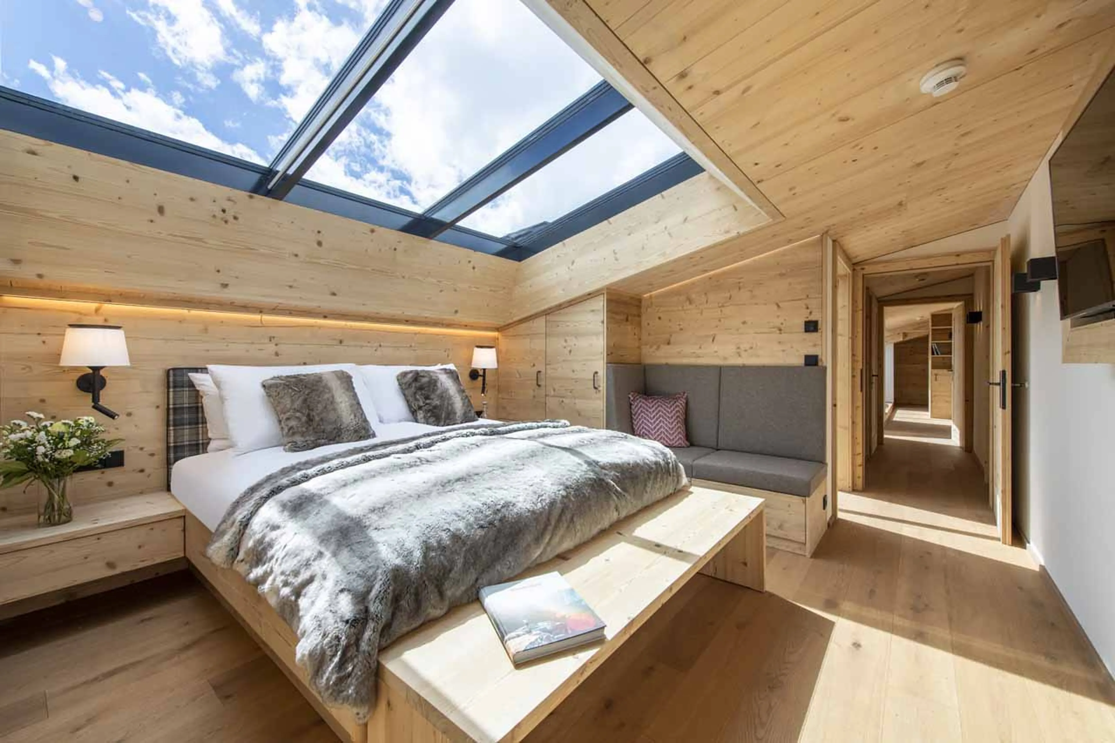 Bedroom two at Brunnenhof Penthouse in Lech