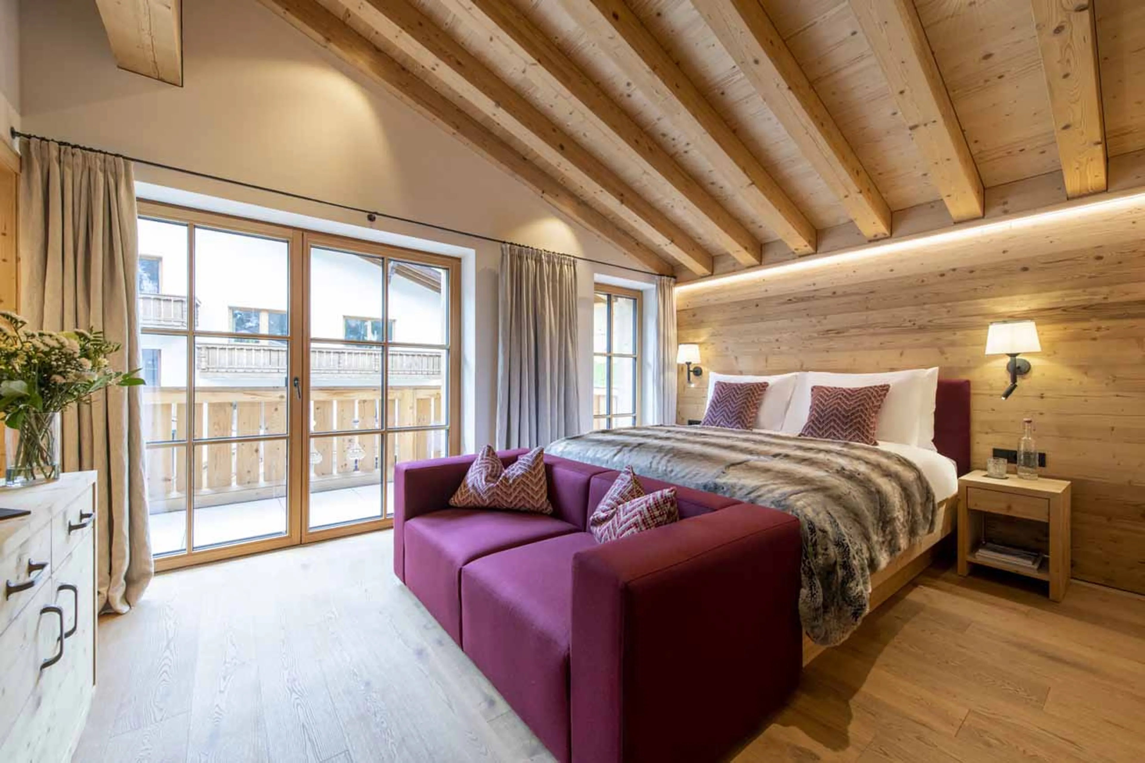 Bedroom three at Brunnenhof Penthouse in Lech