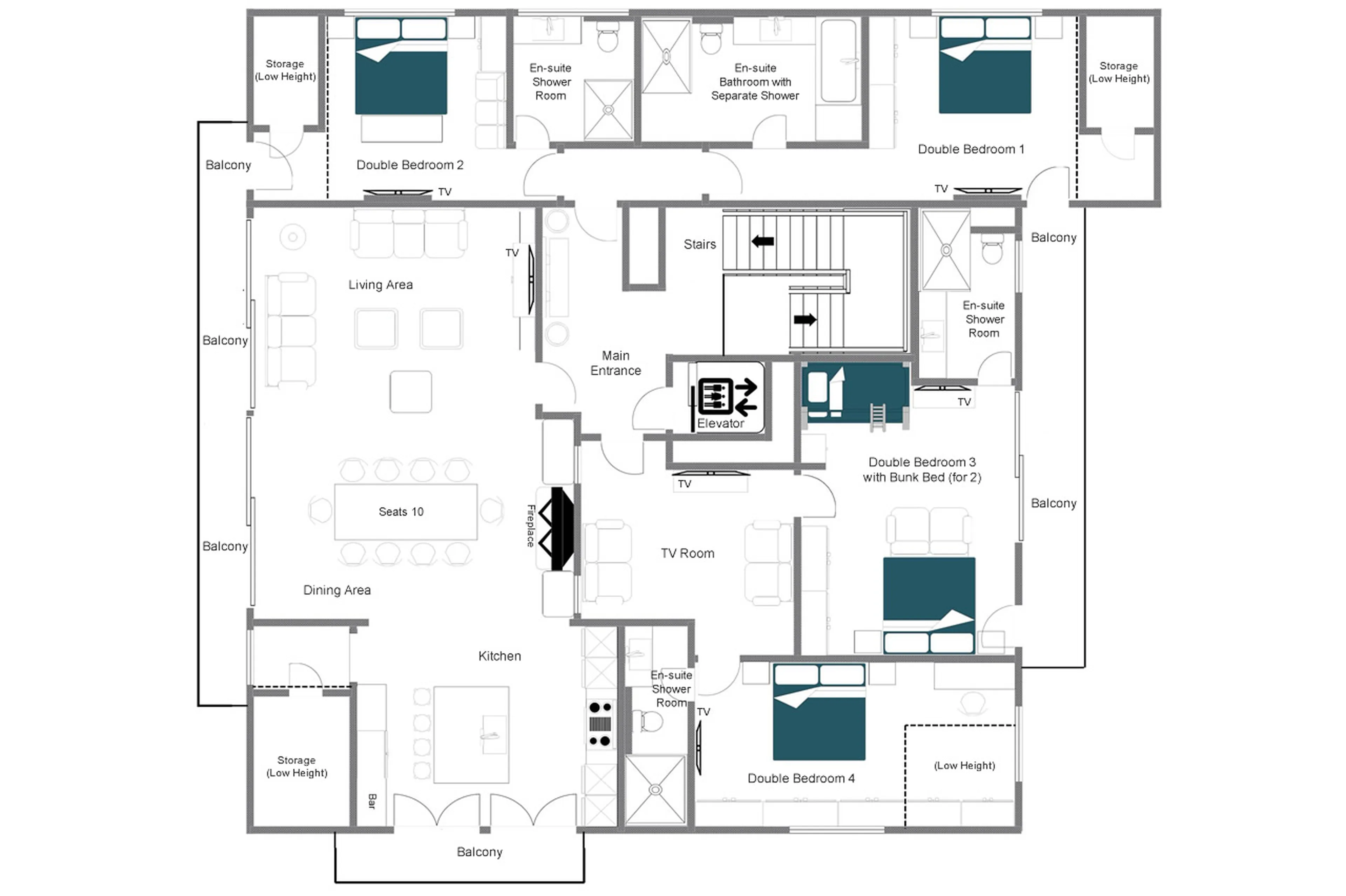 Floor plan for Brunnenhof Penthouse in Lech