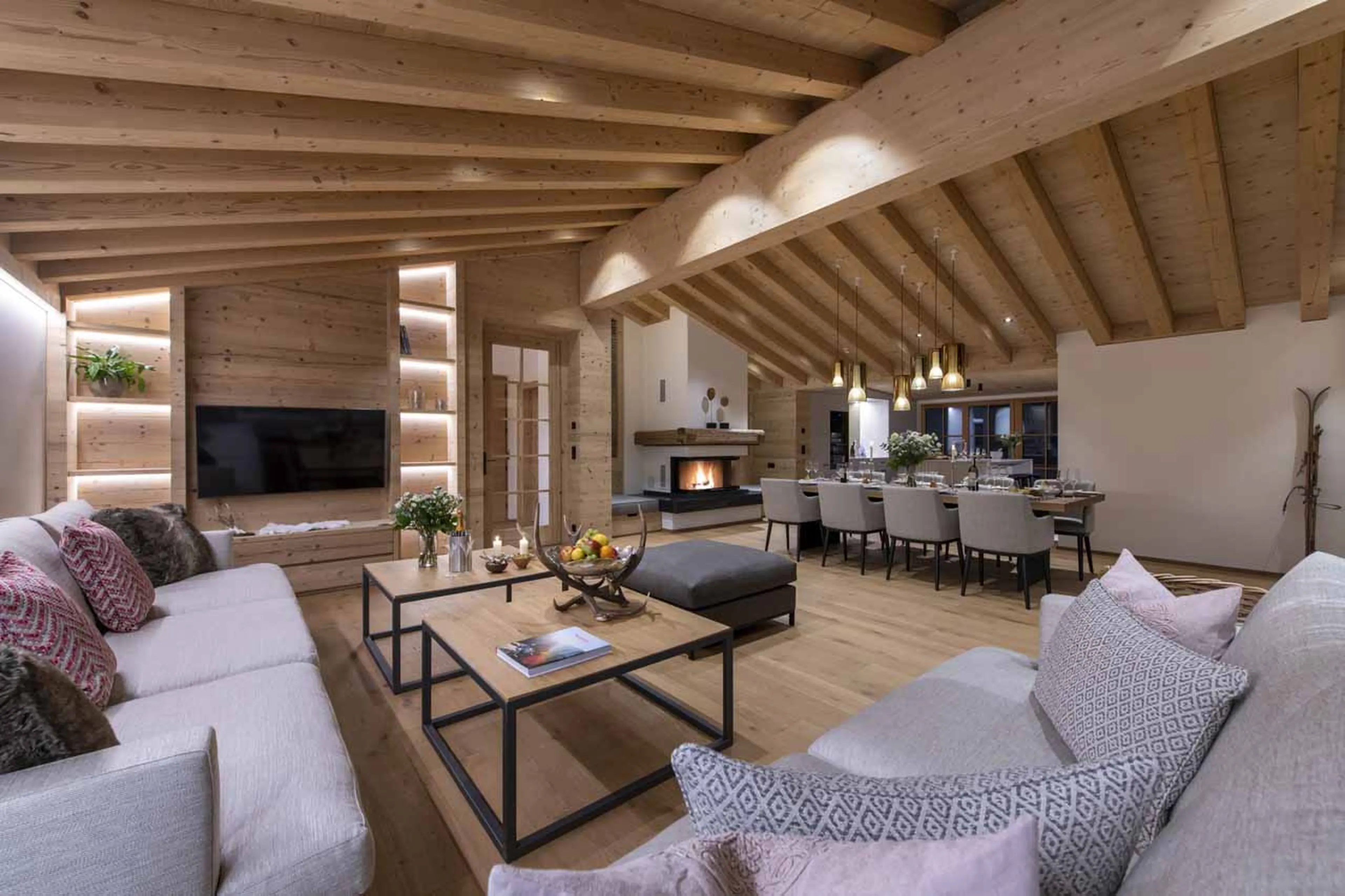 Living area at Brunnenhof Penthouse in Lech