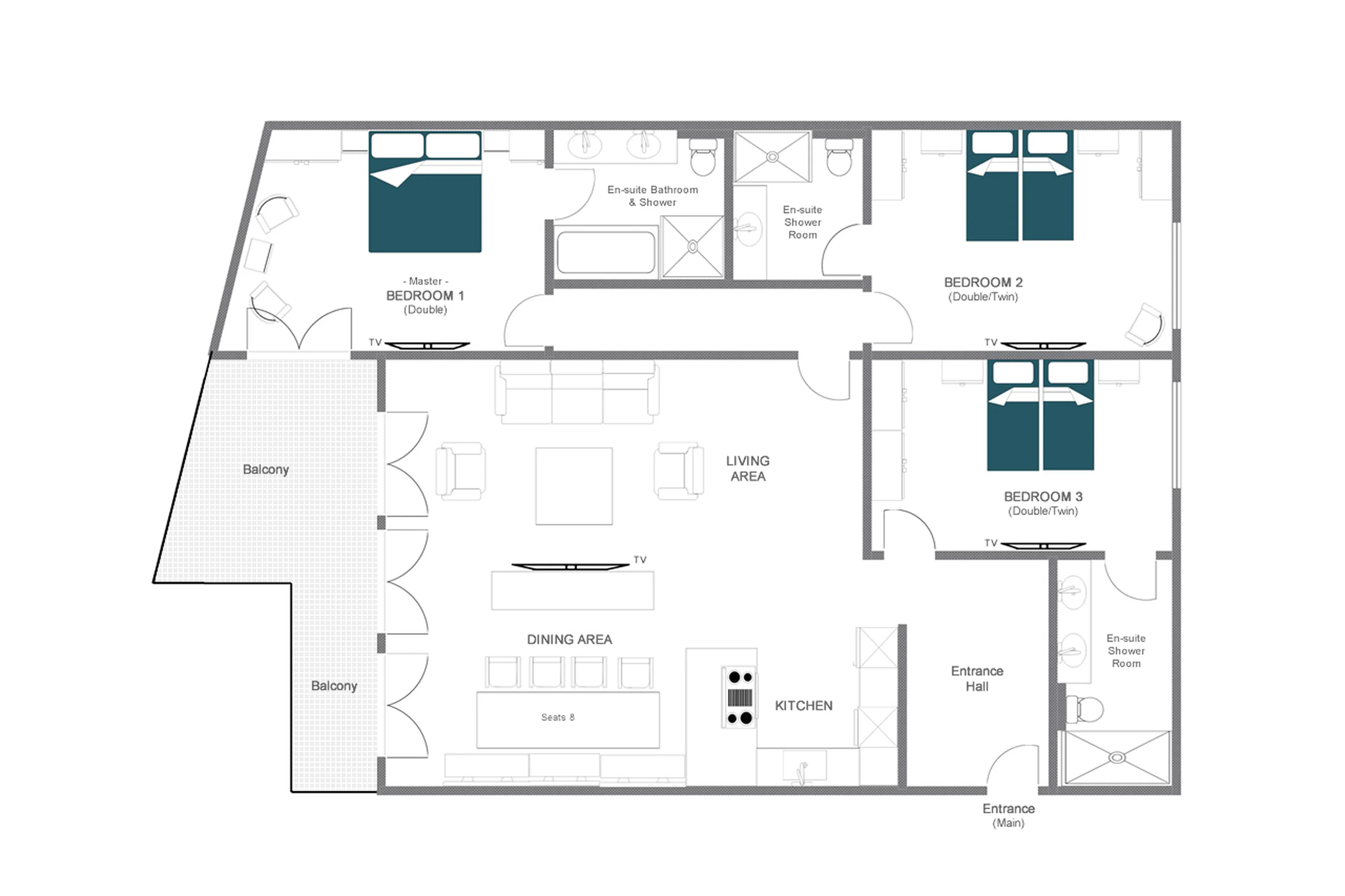 Level 1 floor plan of Apartment Brunnenhof 3 in Lech