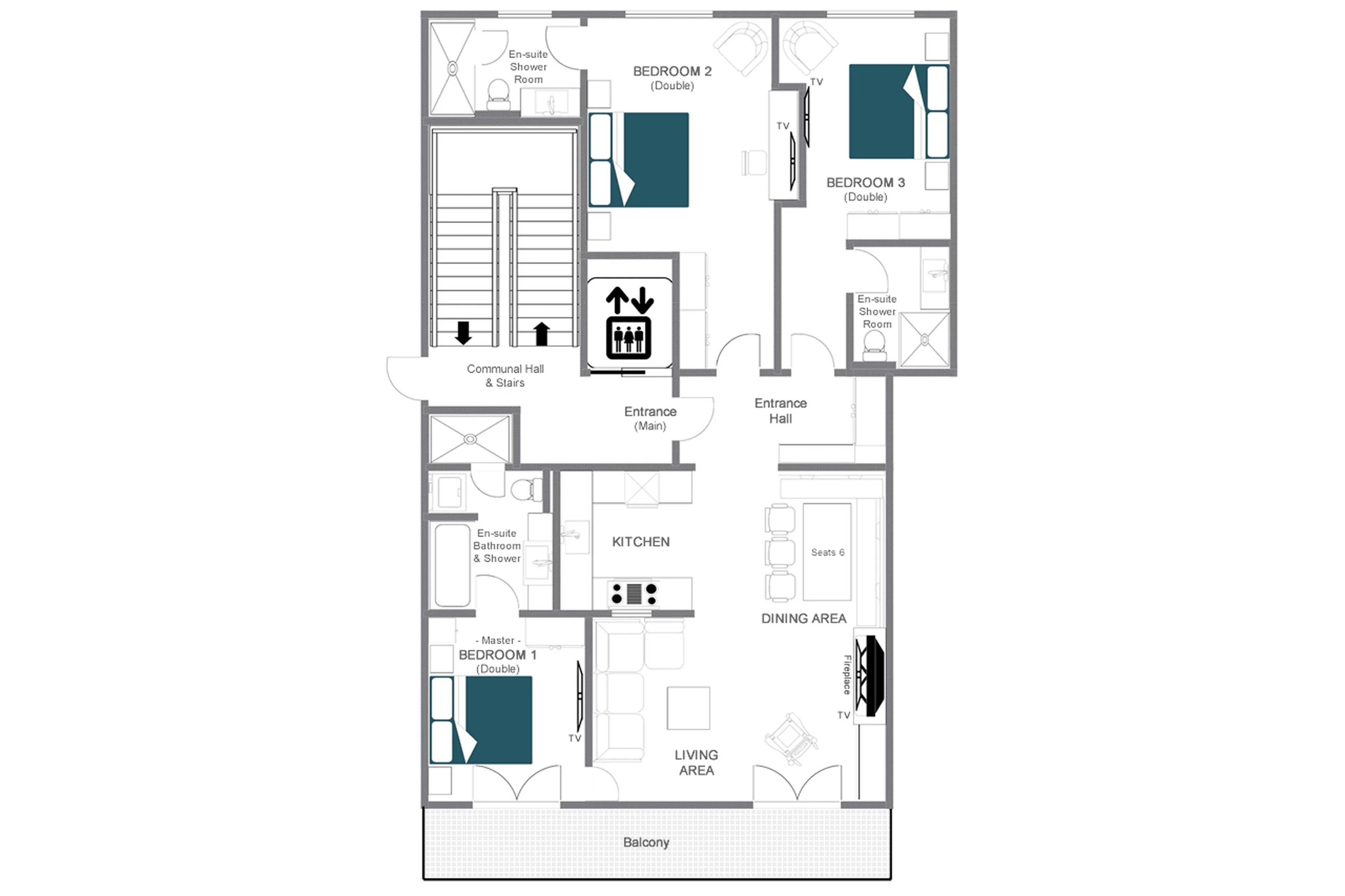 Floor plan of Apartment Brunnenhof 5 in Lech
