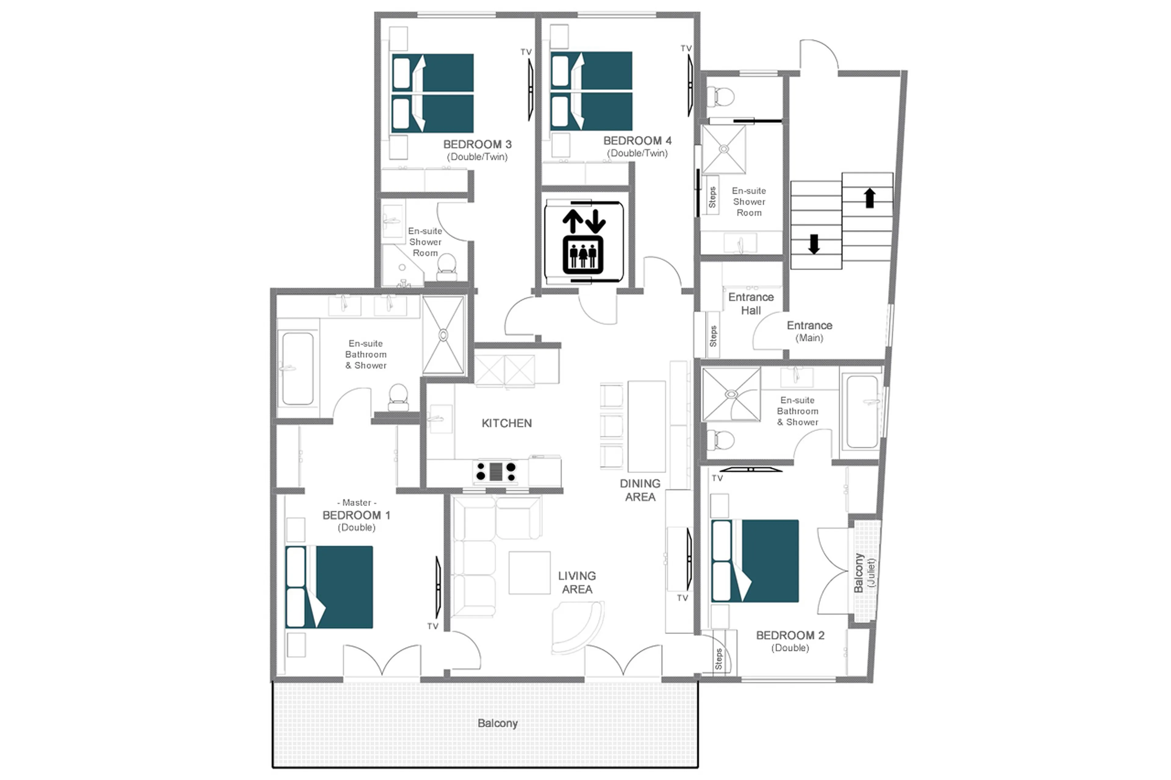 Floor plan of Apartment Brunnenhof 6 in Lech