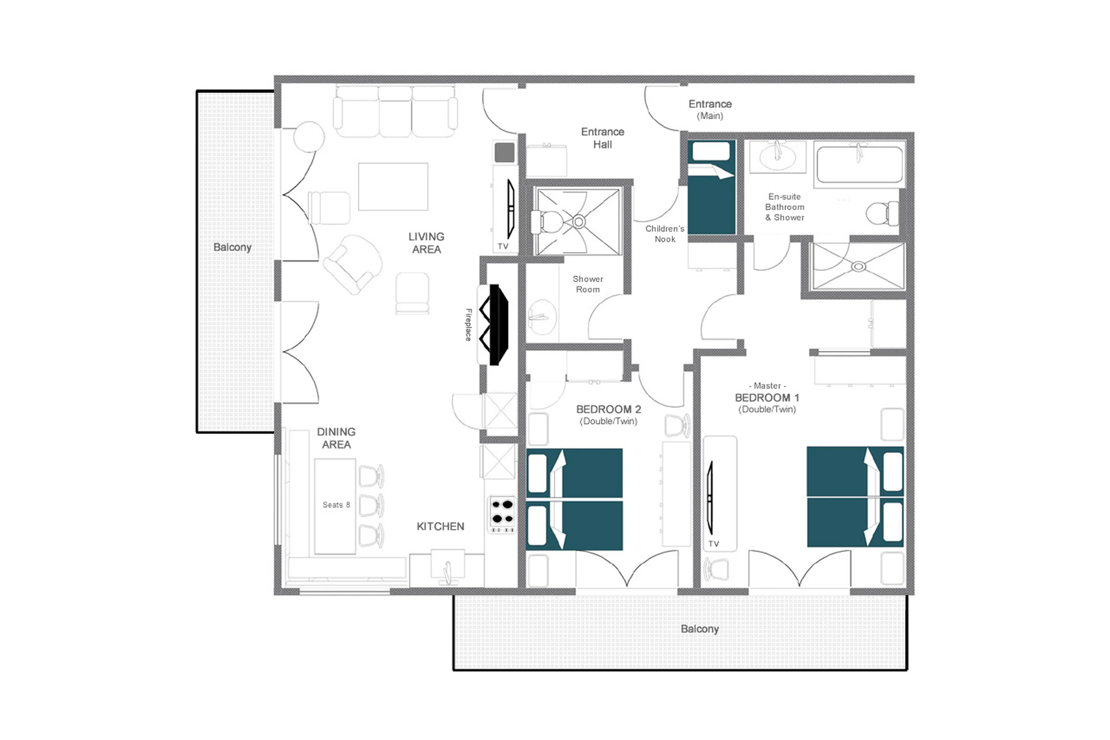 Floor plan for Apartment Brunnenhof 8 in Lech