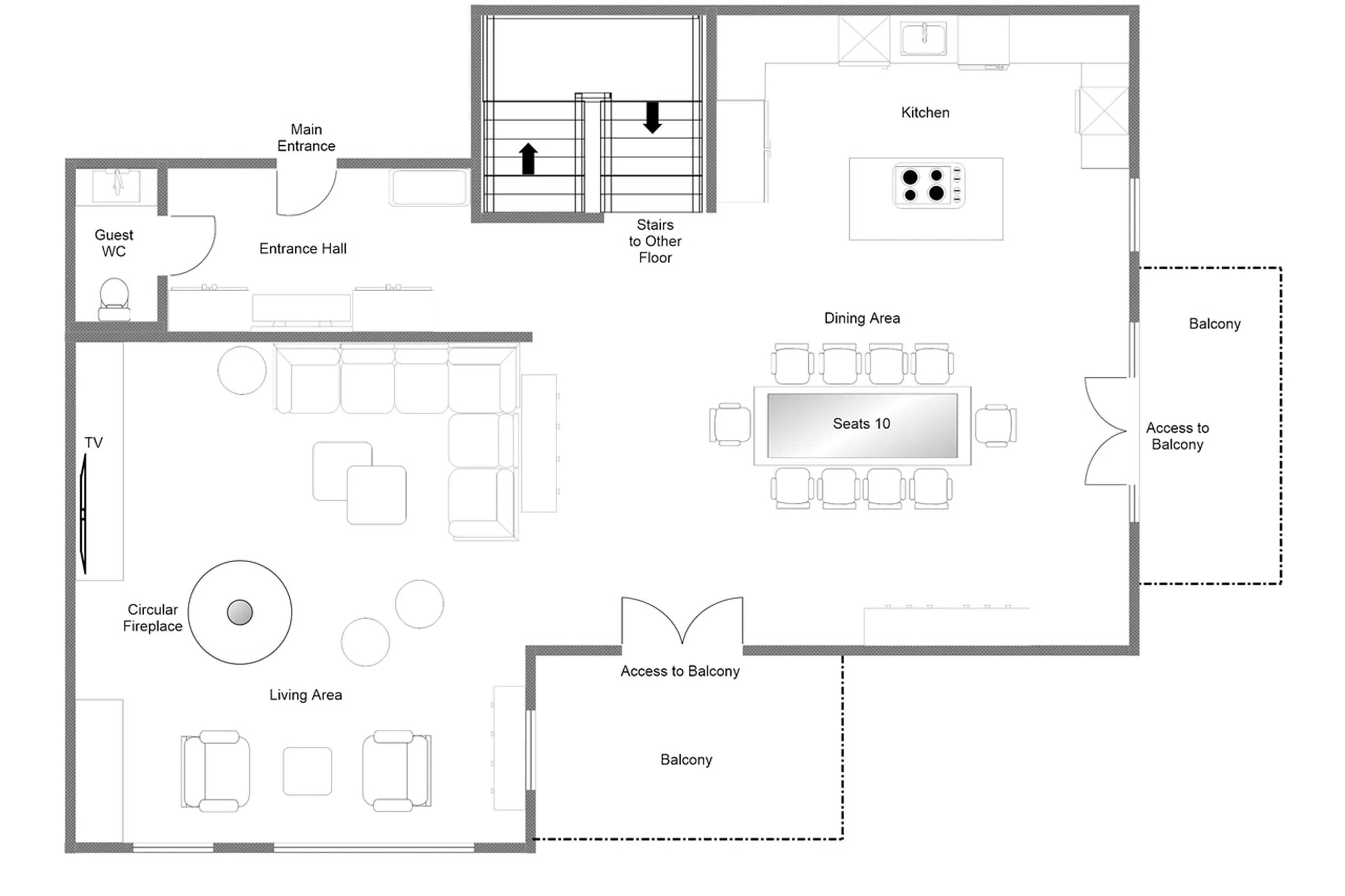 Level 2 floor plan of Apartment Cala 201 in Val d'Isere