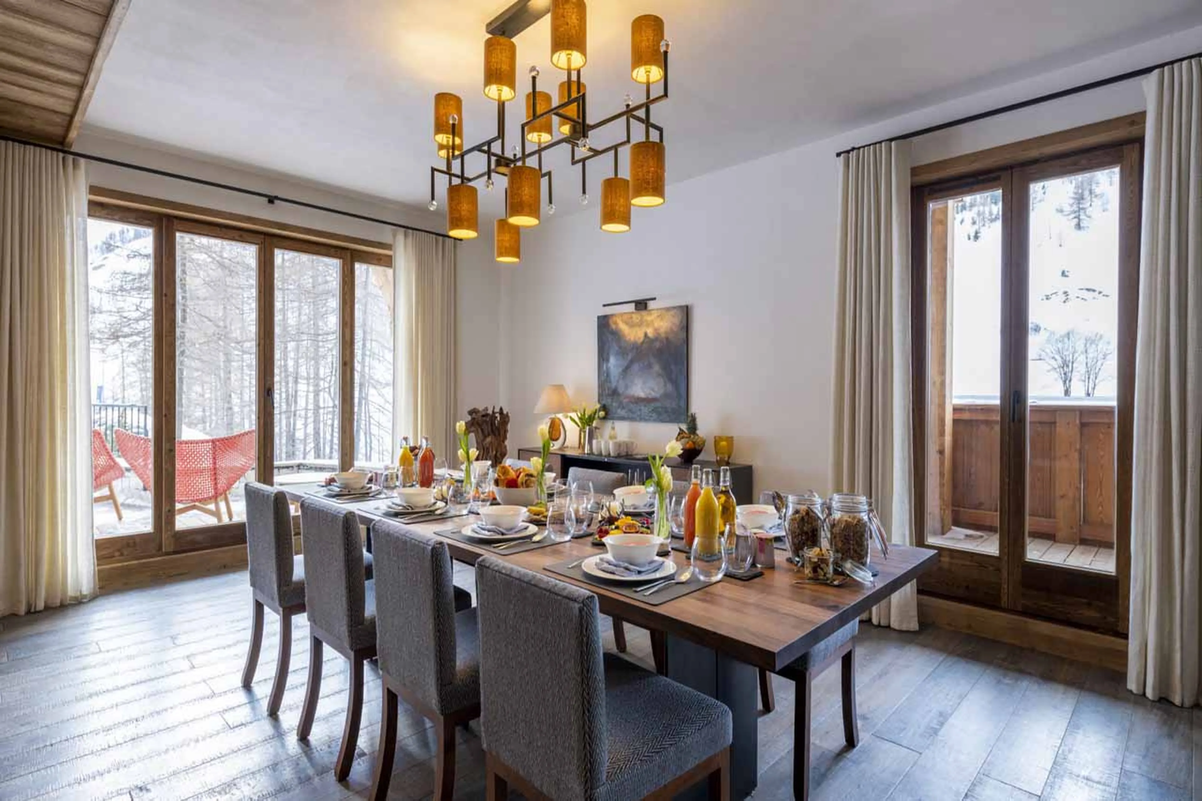 Access to balcony from dining area of Apartment Cala 201 in Val d'Isere