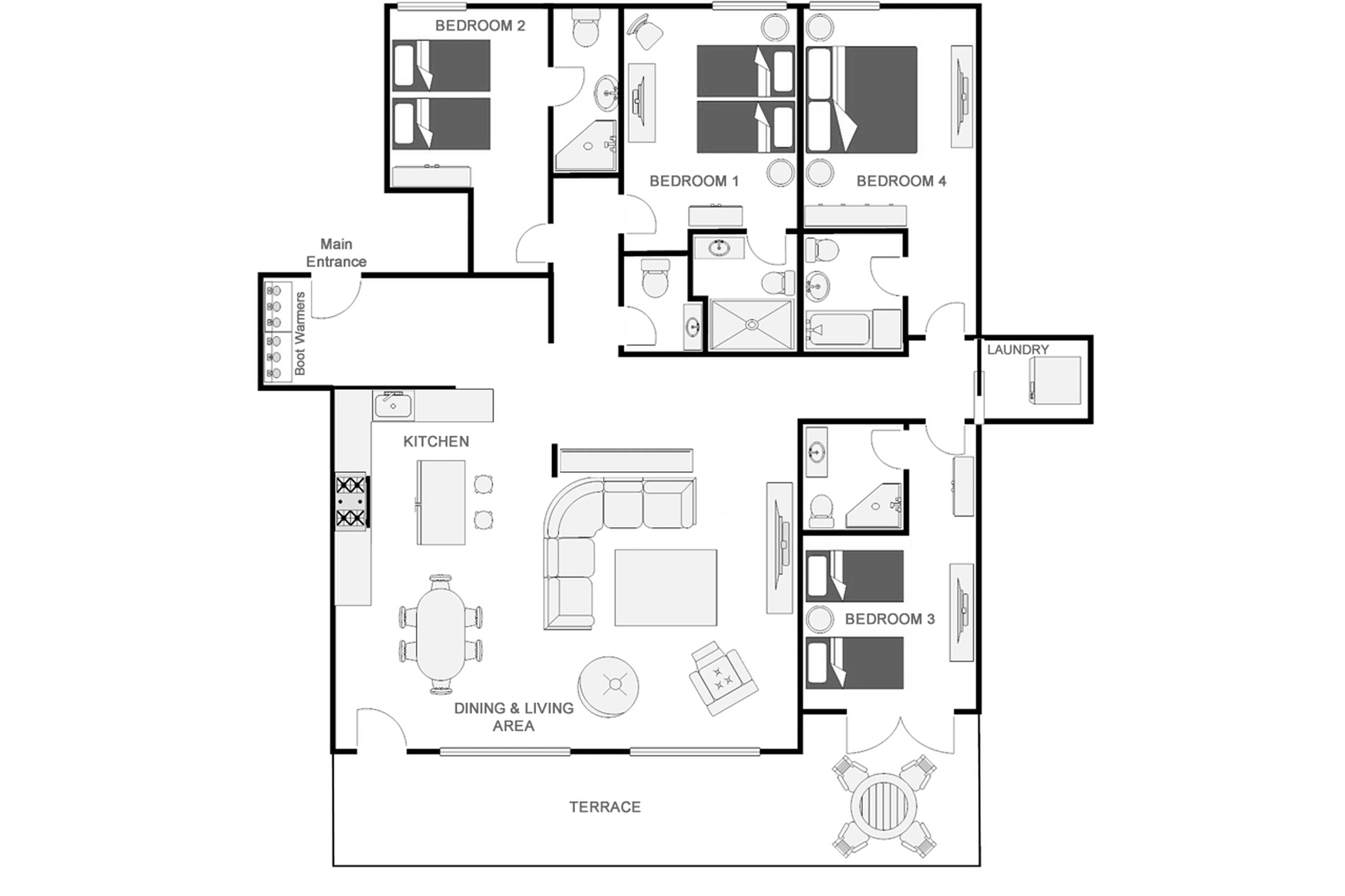 Floor plan of Apartment Centrale in Verbier