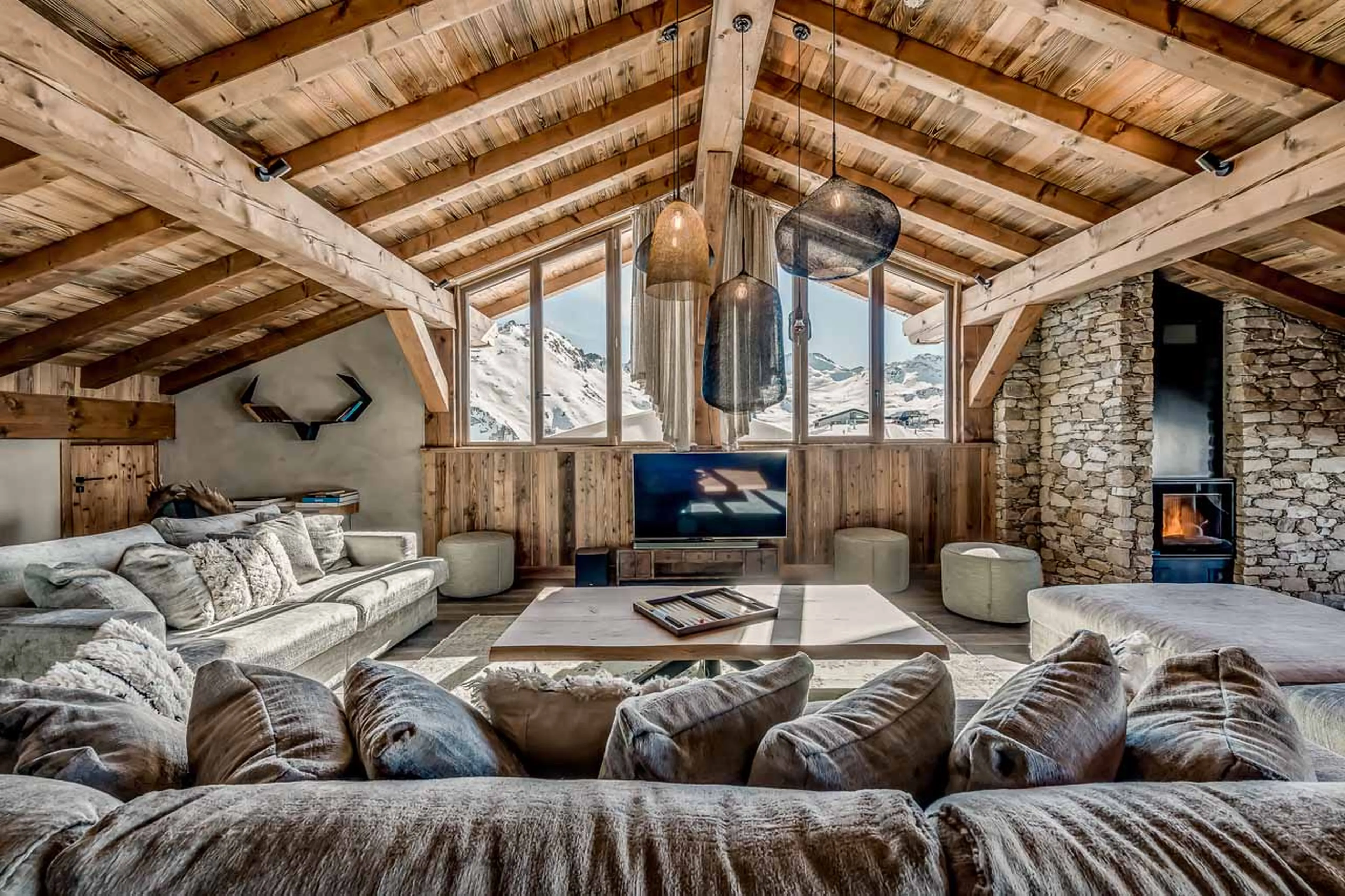Living area at Apartment Charvet in Val d'Isere