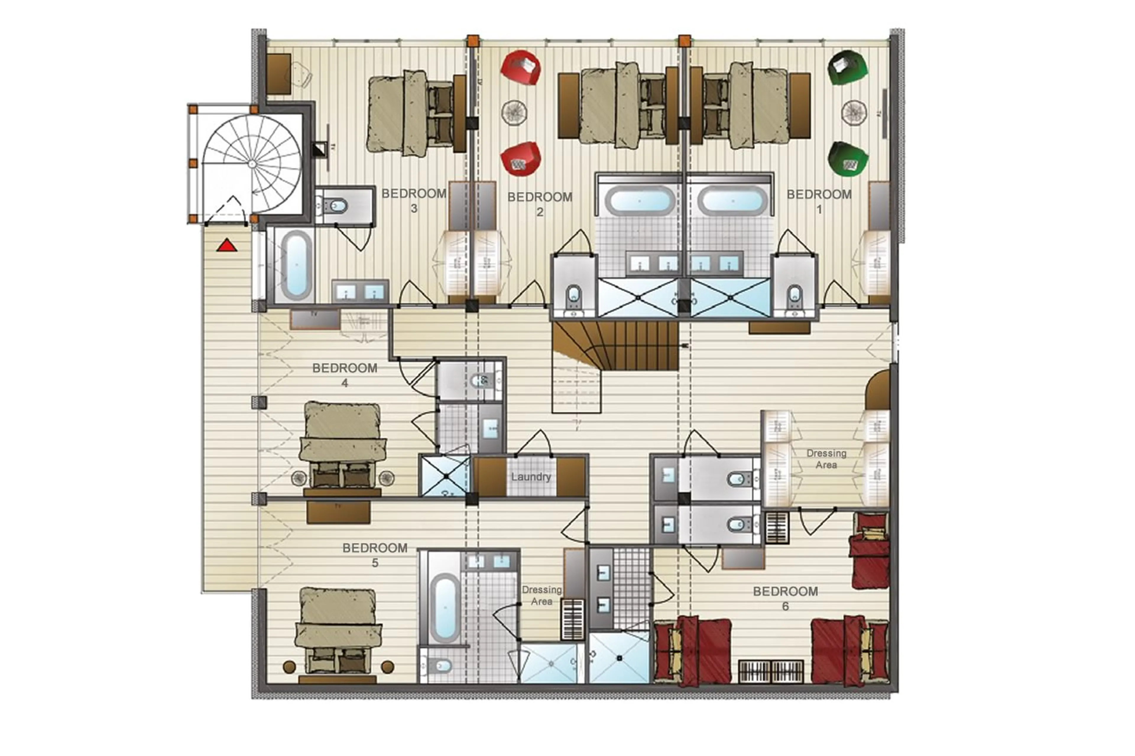 Lower level floor plan of Apartment Charvet in Val d'Isere