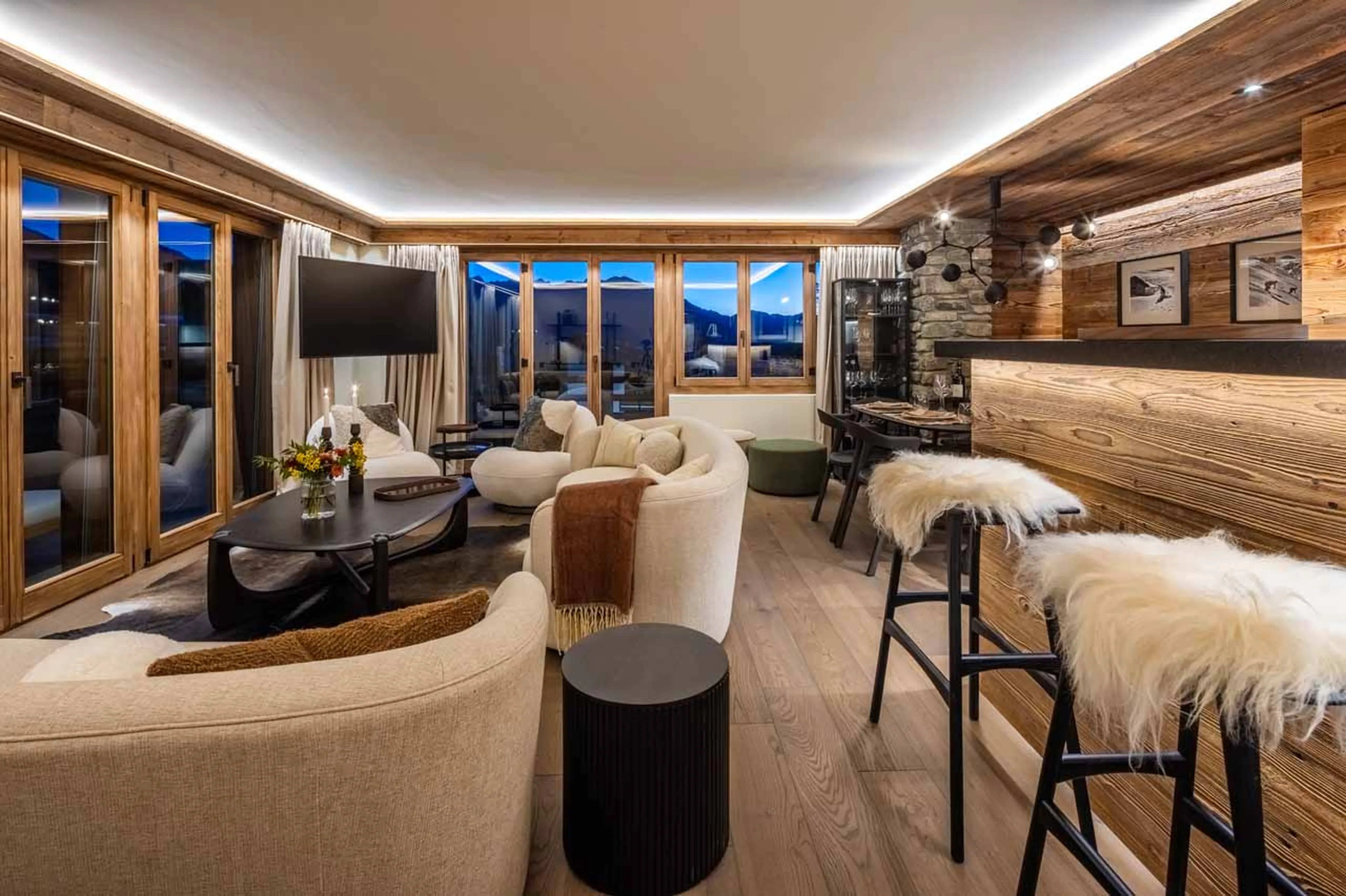 Open plan at Apartment Corbettaz in Verbier