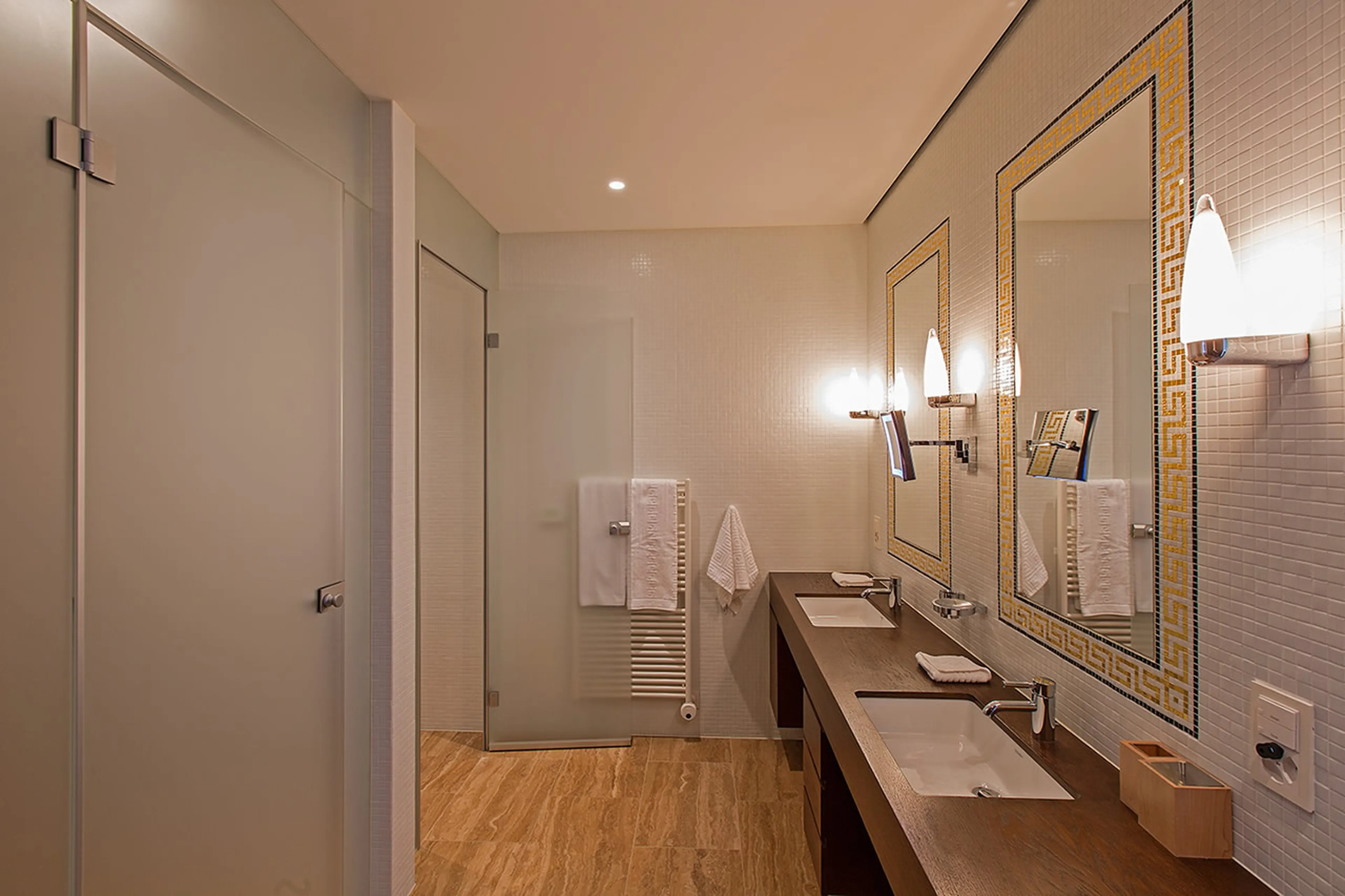 En-suite shower room in Apartment Giuliani in St Moritz