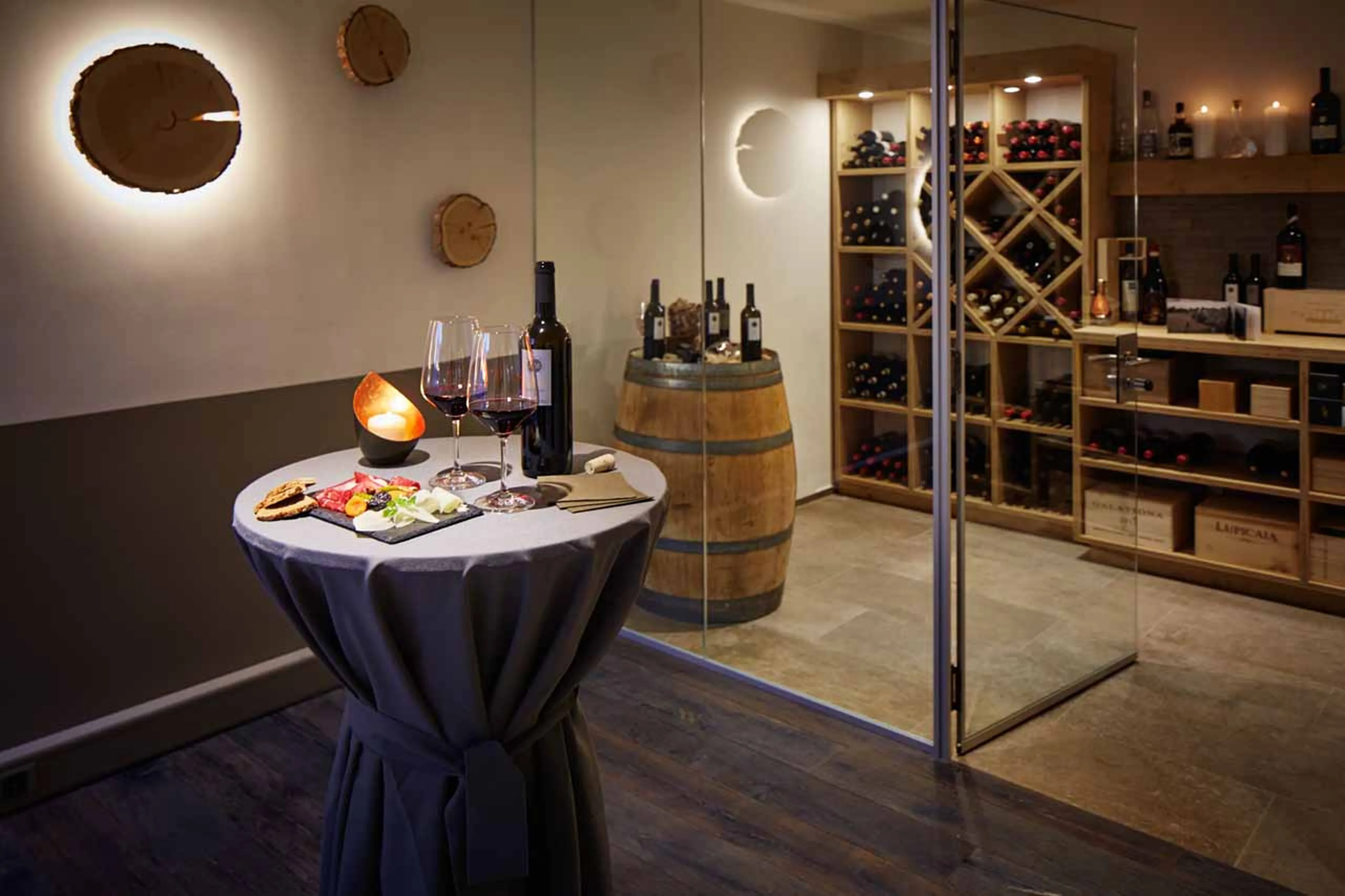 Wine cellar at La Vue apartments in Zermatt