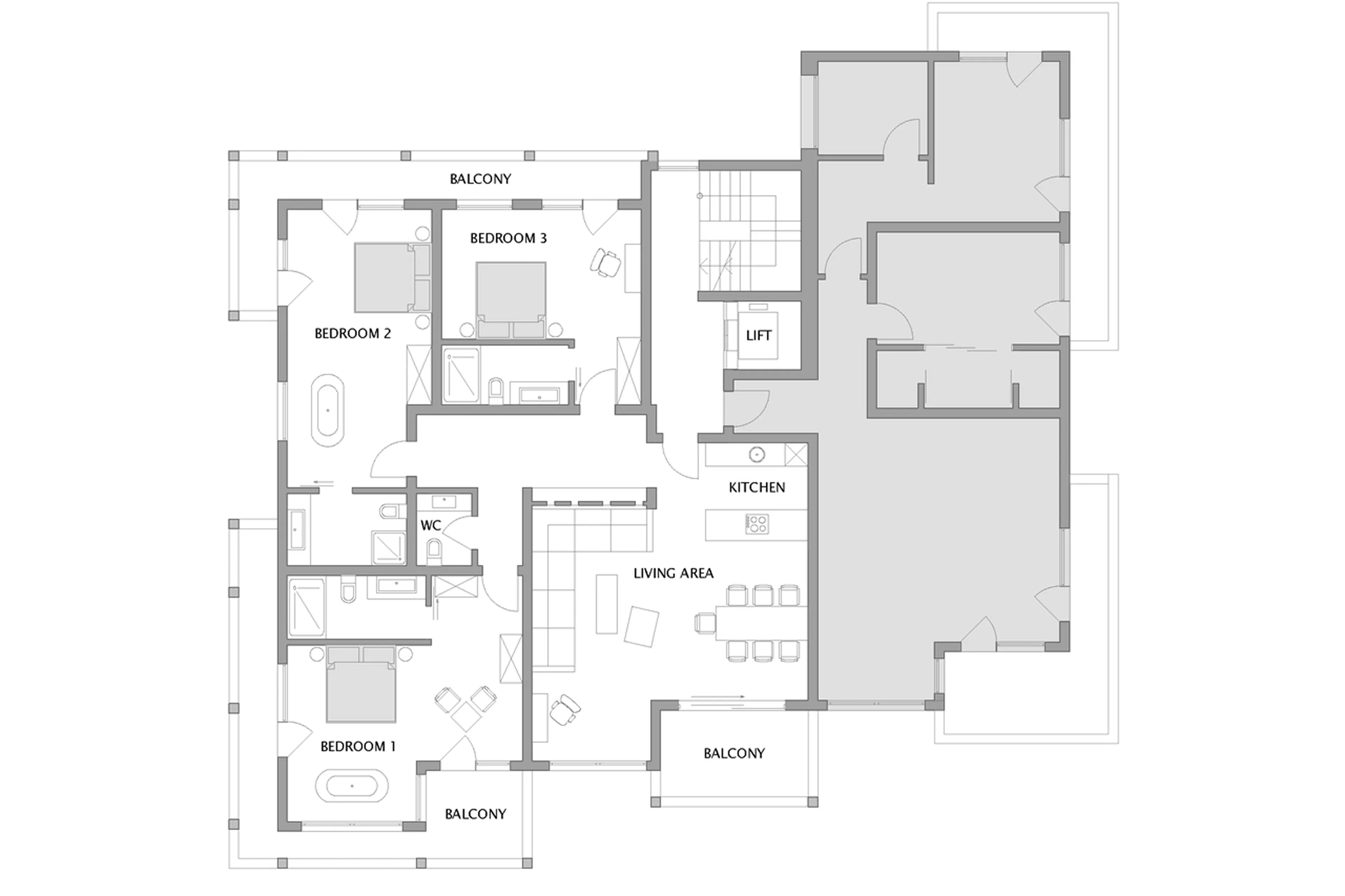 Floor plan of Apartment Edelweiss in Zermatt