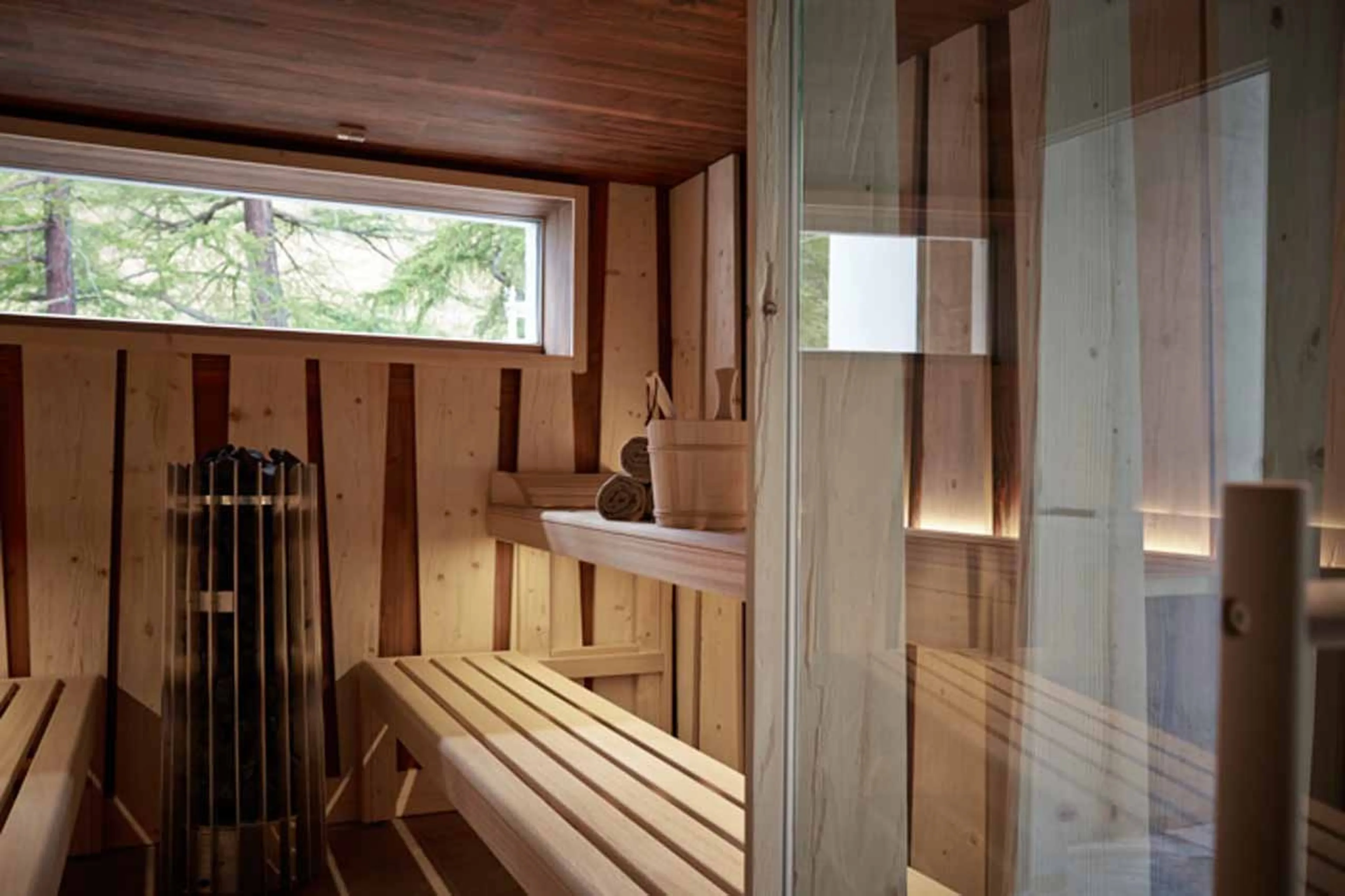 Sauna at La Vue apartments in Zermatt