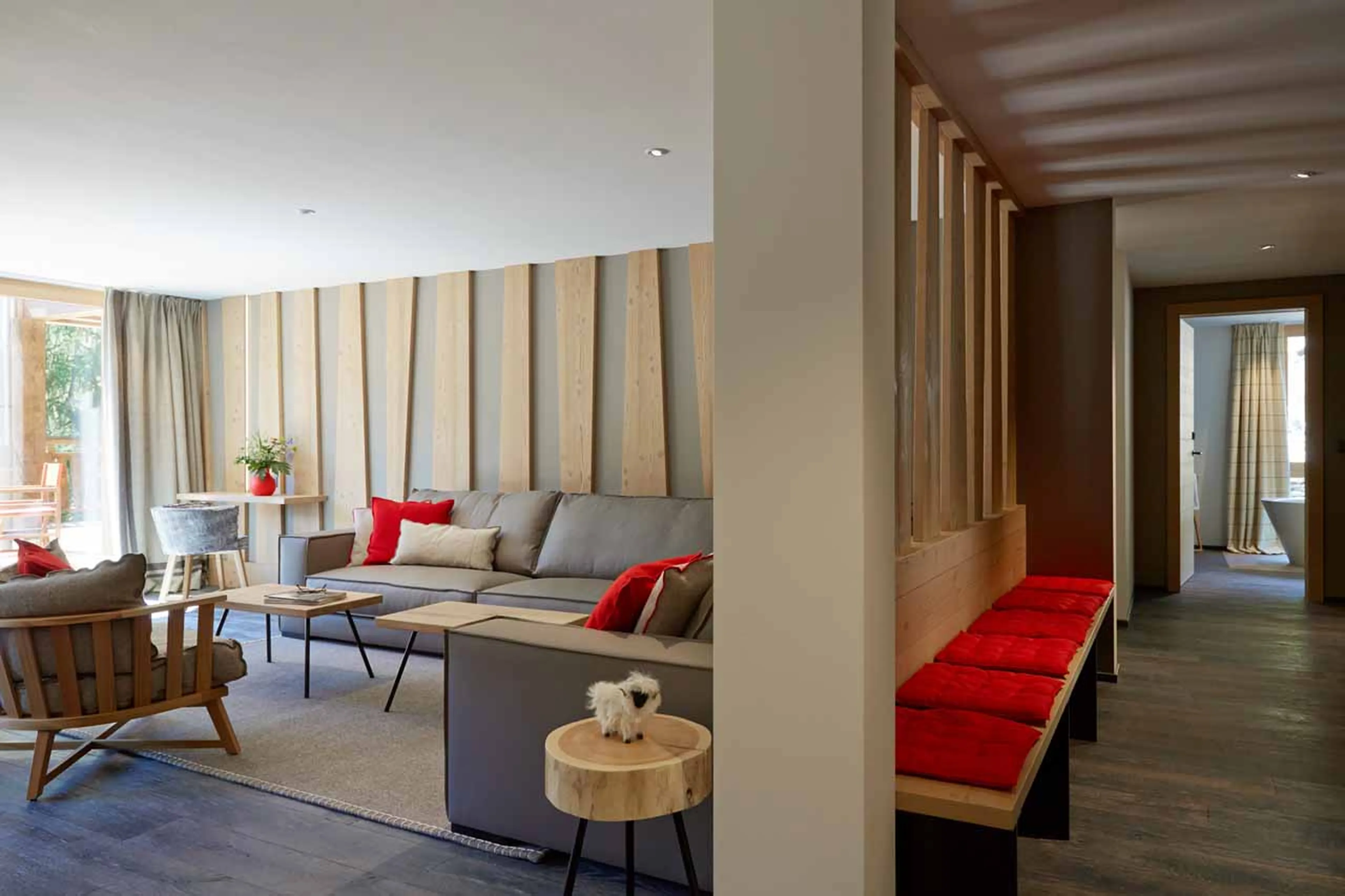 Open plan living area at Apartment Edelweiss in Zermatt