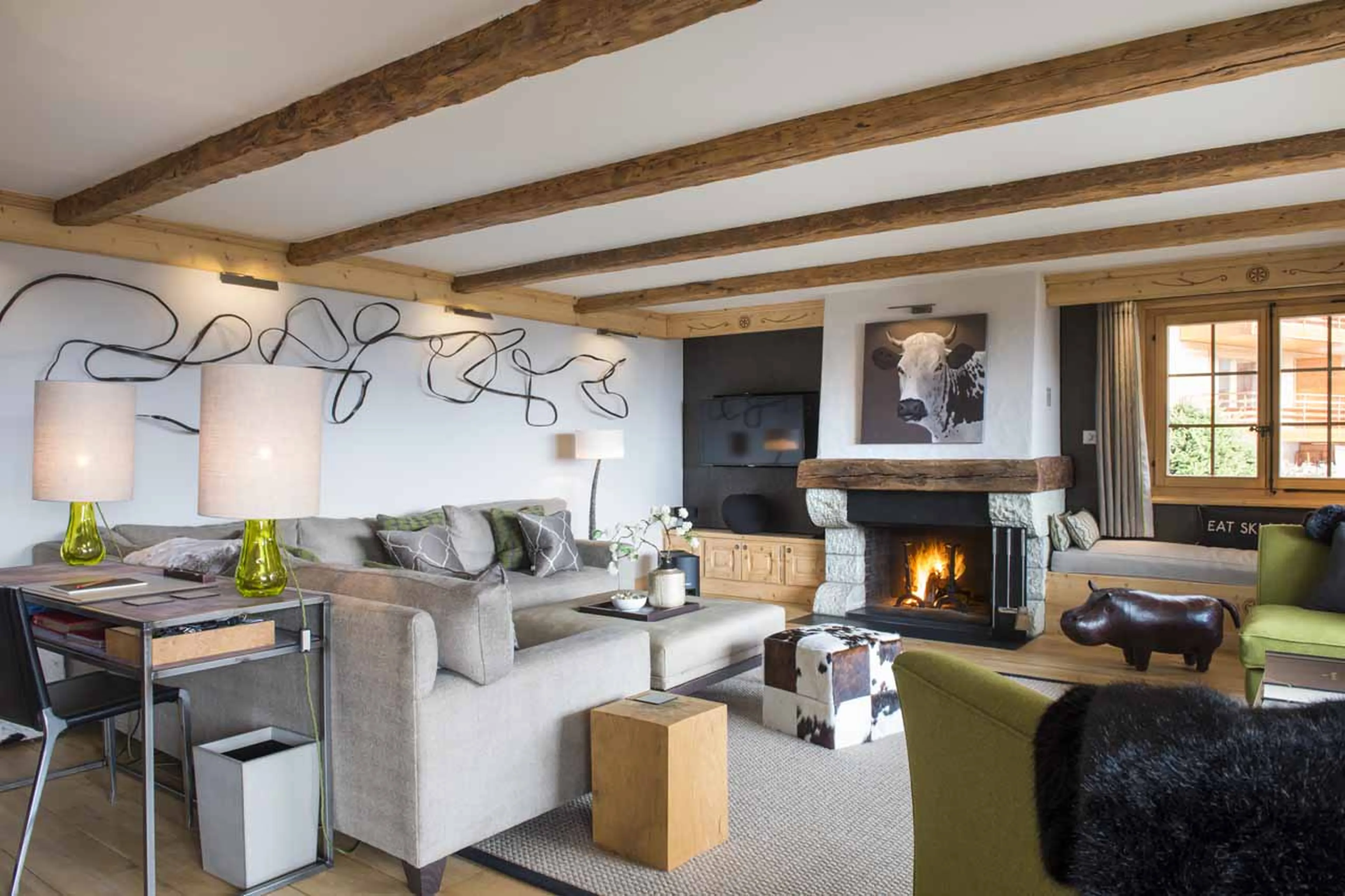 Living room at Apartment Fleur de Lin in Verbier