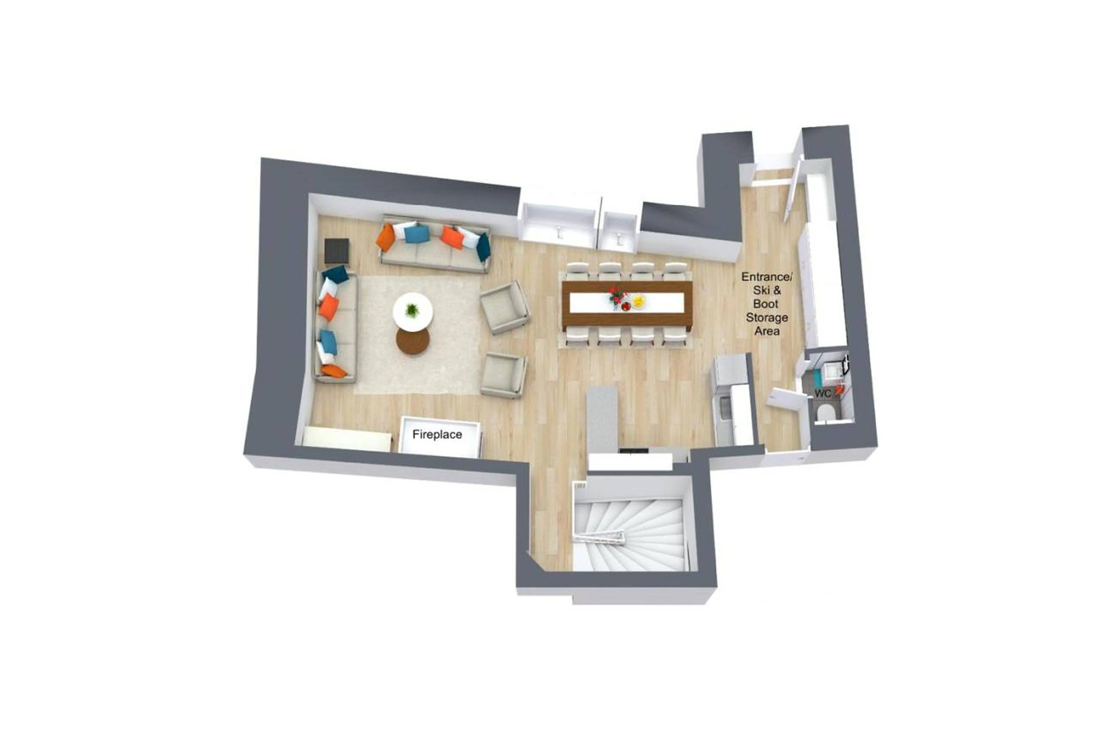 Level 2 floor plan of Apartment Flora in Val d'Isere