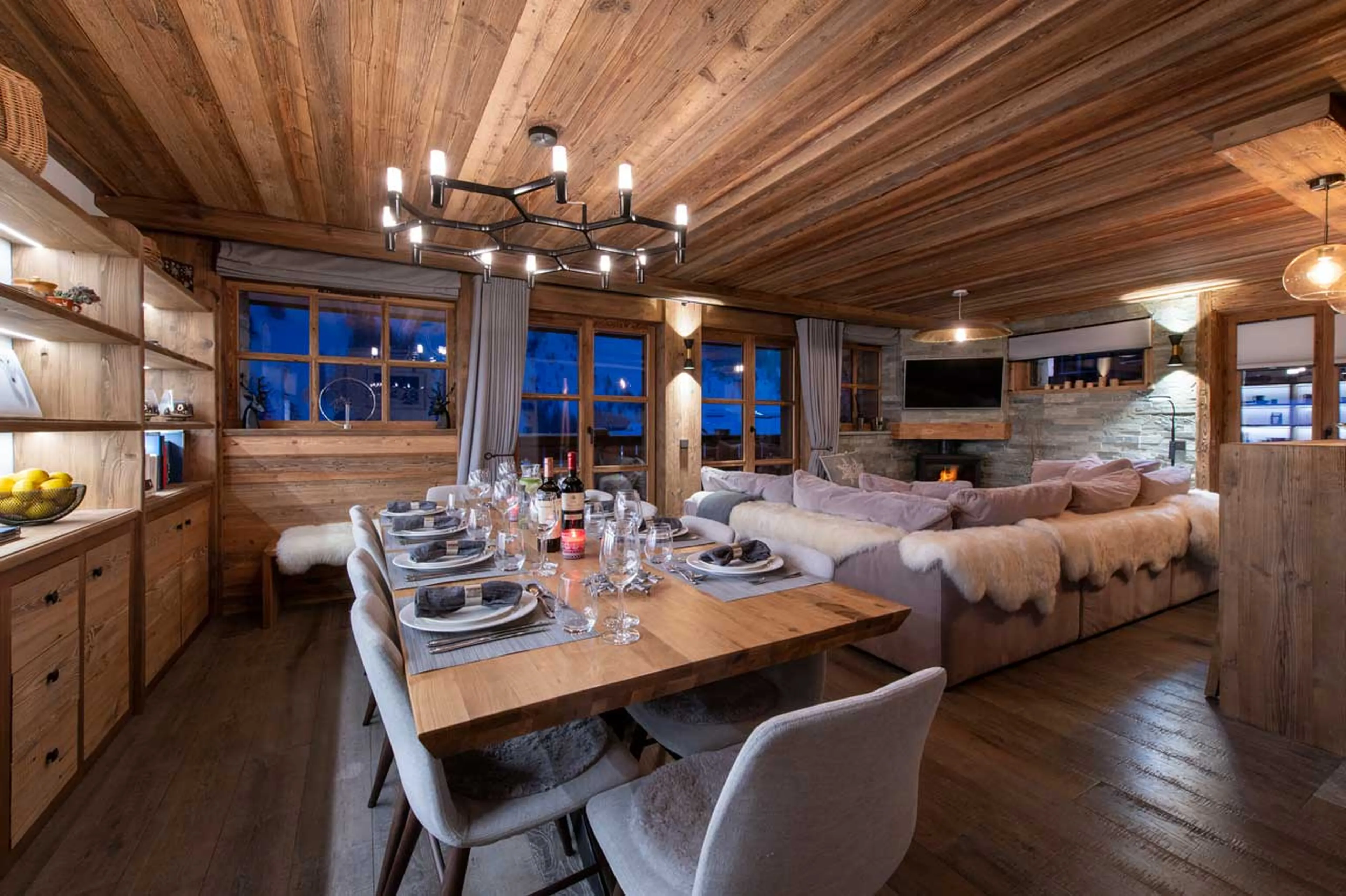 Open plan living area at Apartment Grand Pre 2 in Val d'Isere