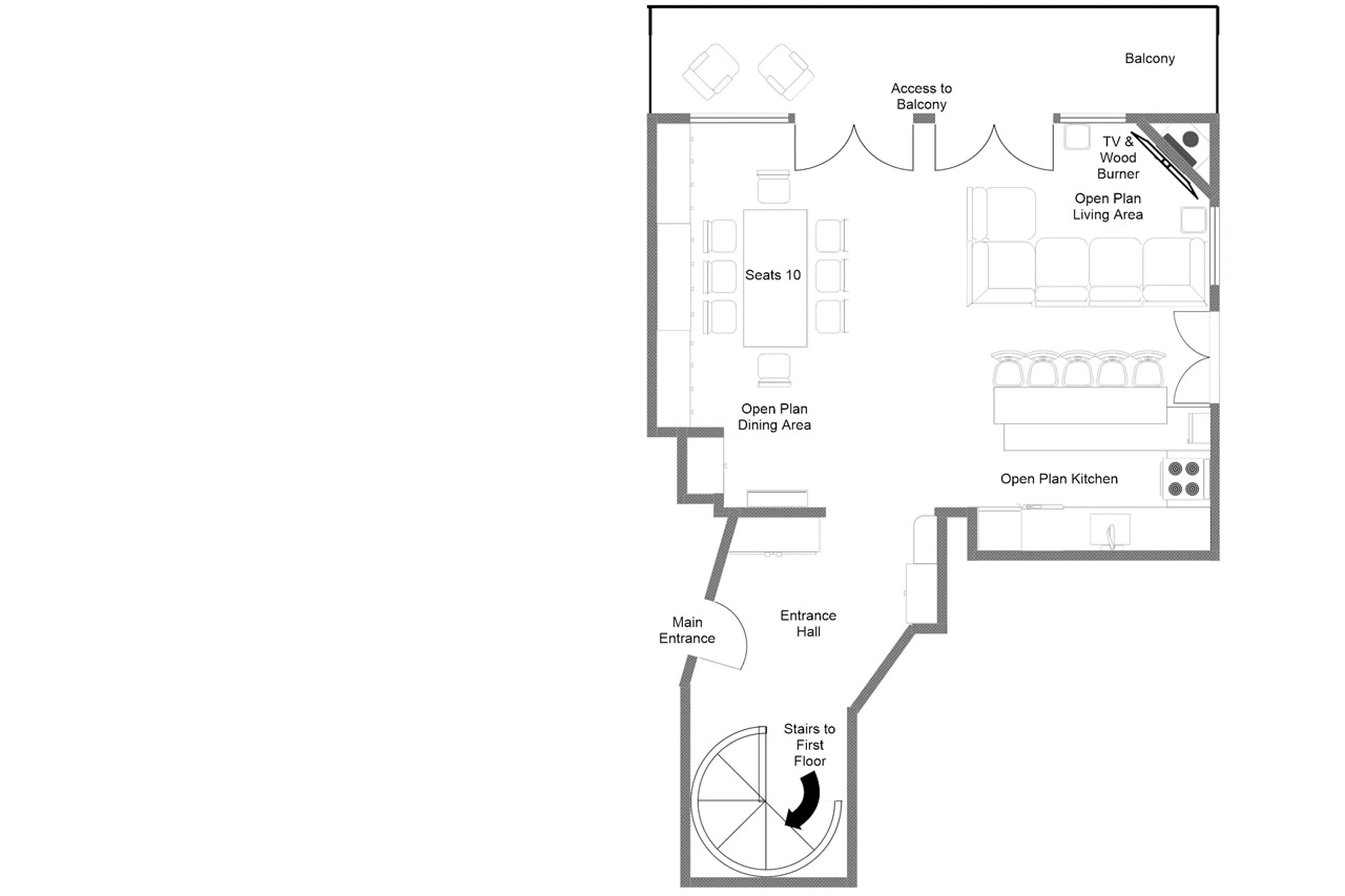 Second level floor plan of Apartment Grand Pre 2 in Val d'Isere