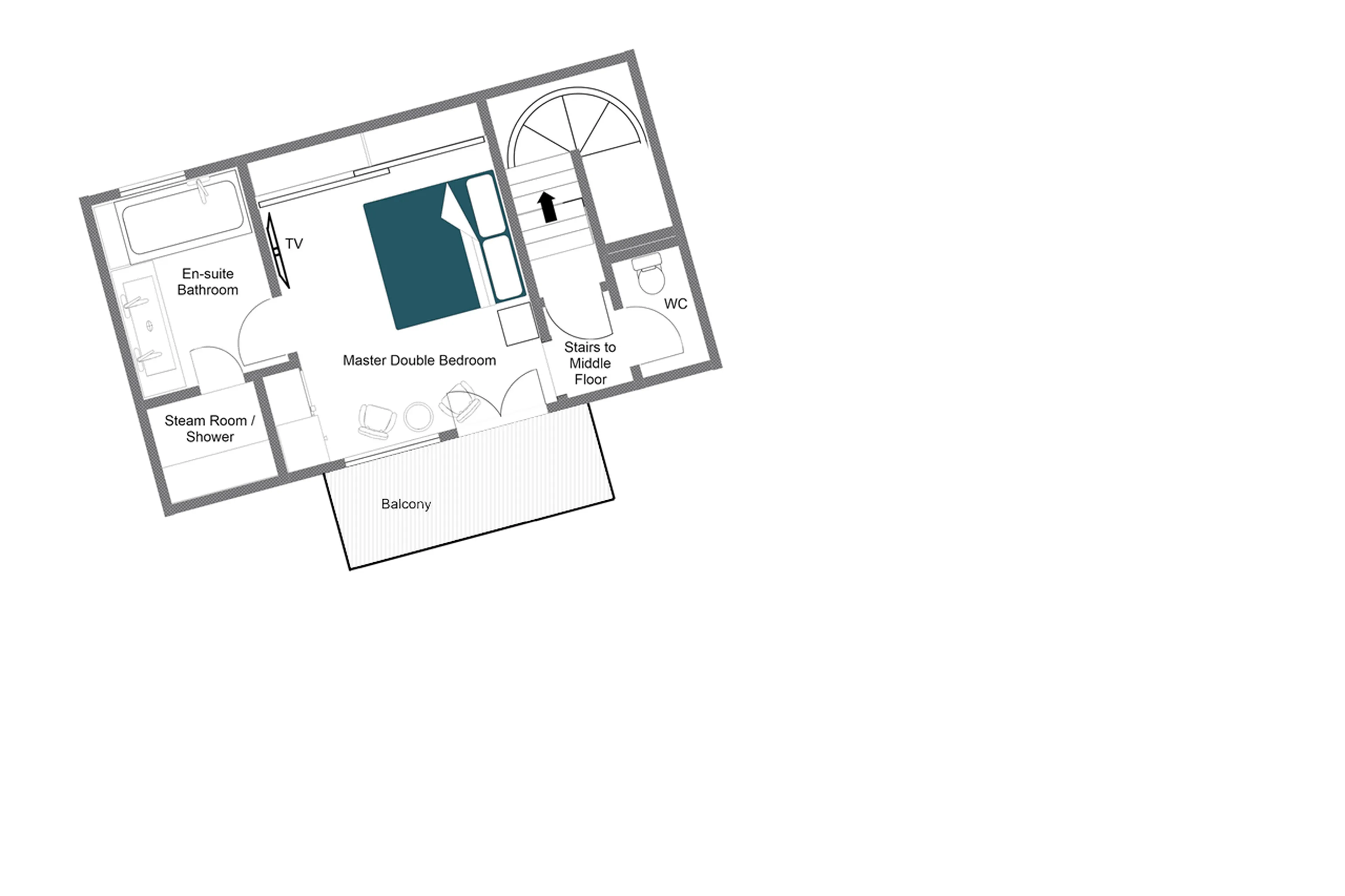 Top level floor plan of Apartment Grand Pre in Val d'Isere