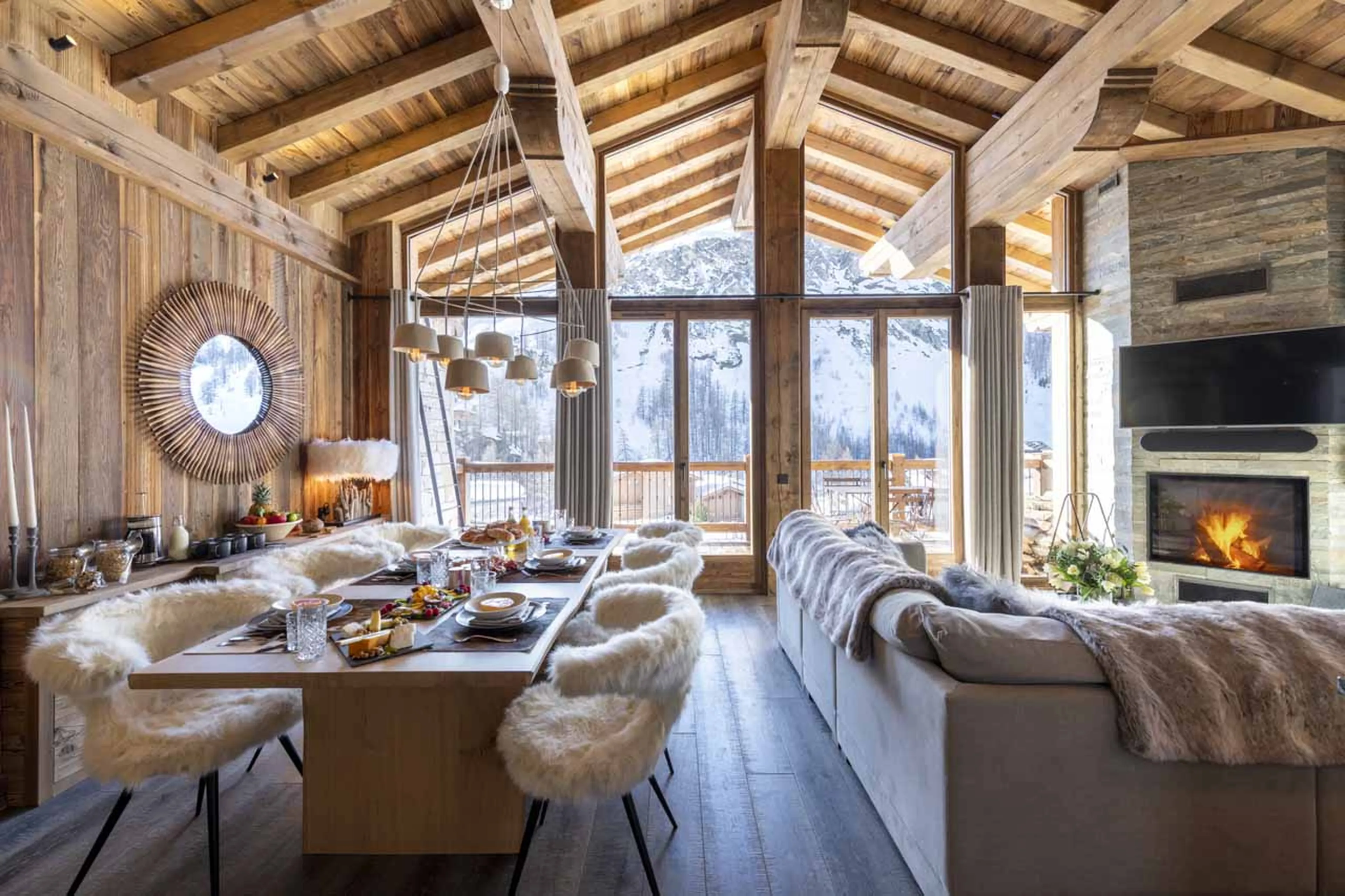 Balcony access from living area of Apartment Grand Pre 3 in Val d'Isere