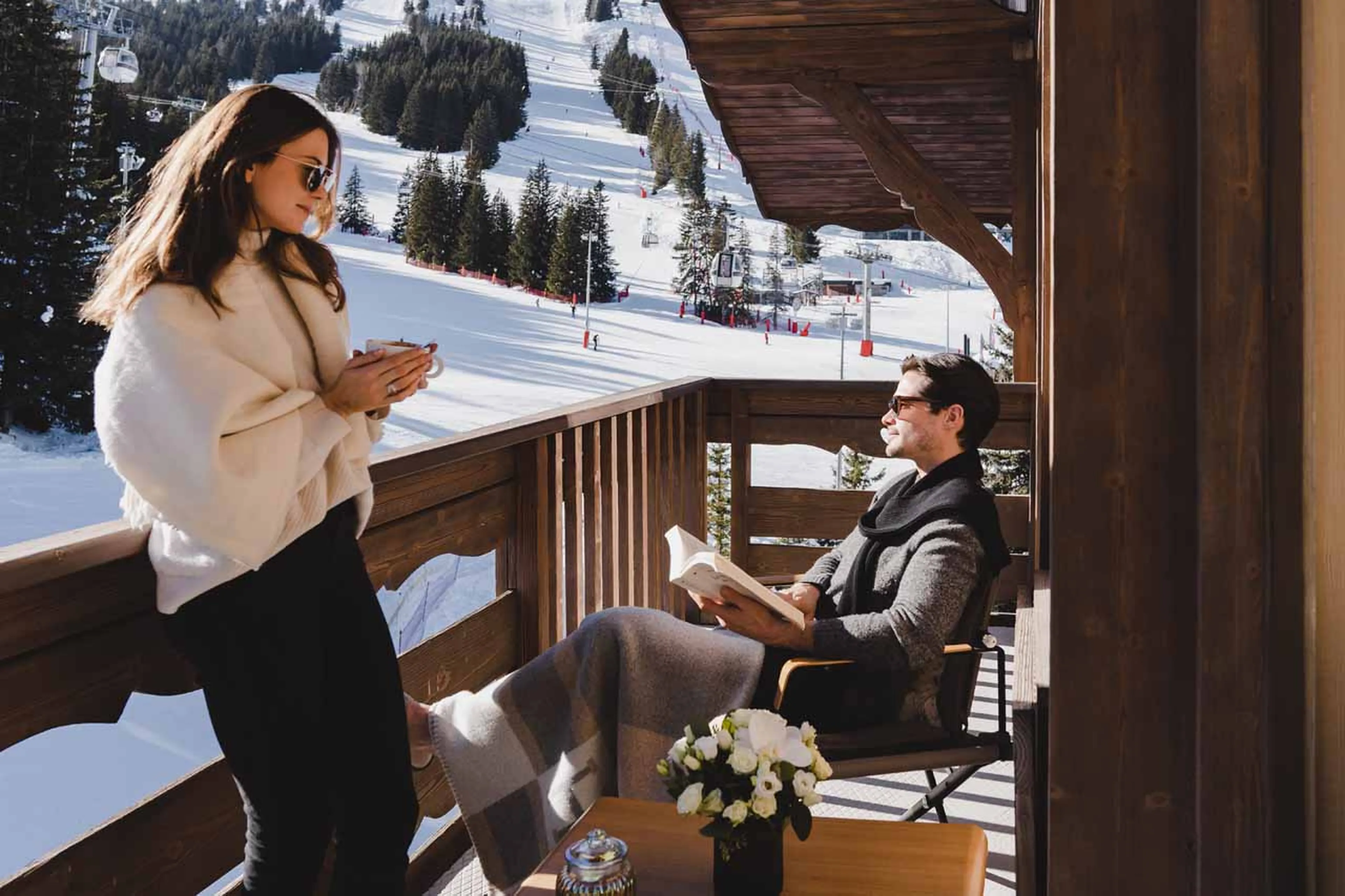 Balcony views at Apartment Grandes Alpes Empyree in Courchevel 1850