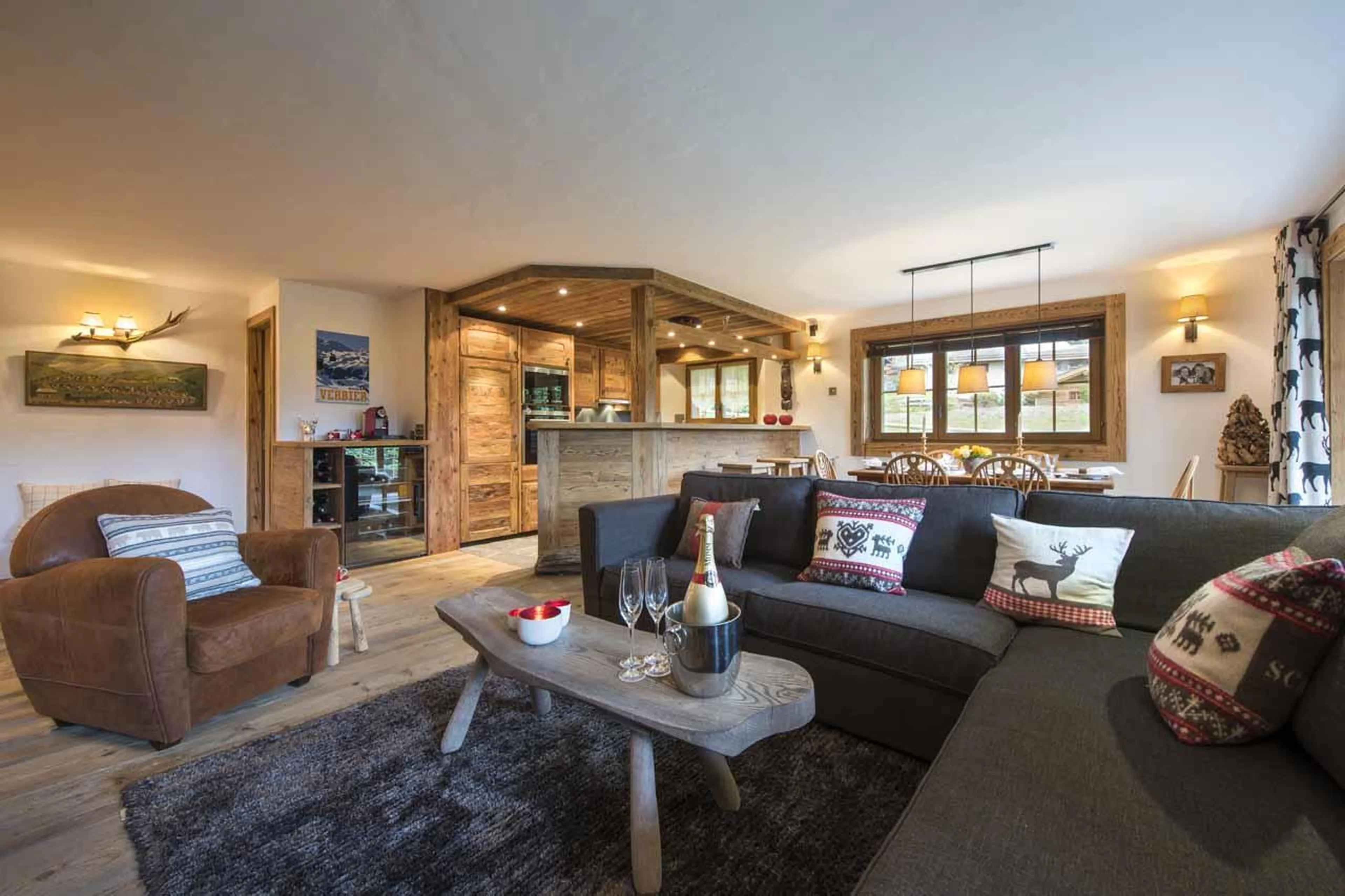 Comfortable sofas at Apartment Hickory in Verbier