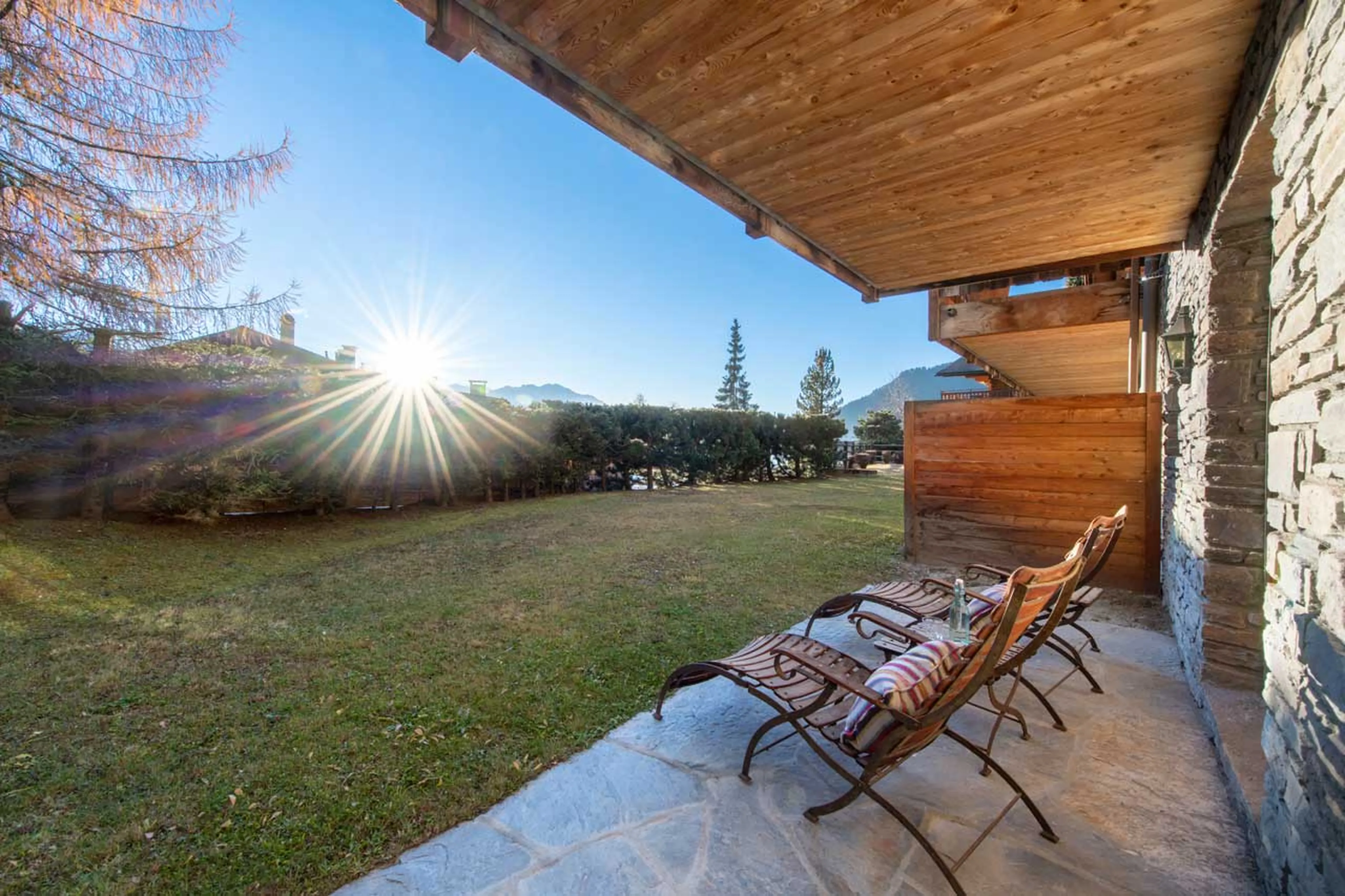 Sunny patio at Apartment Ivouette 011 in Verbier