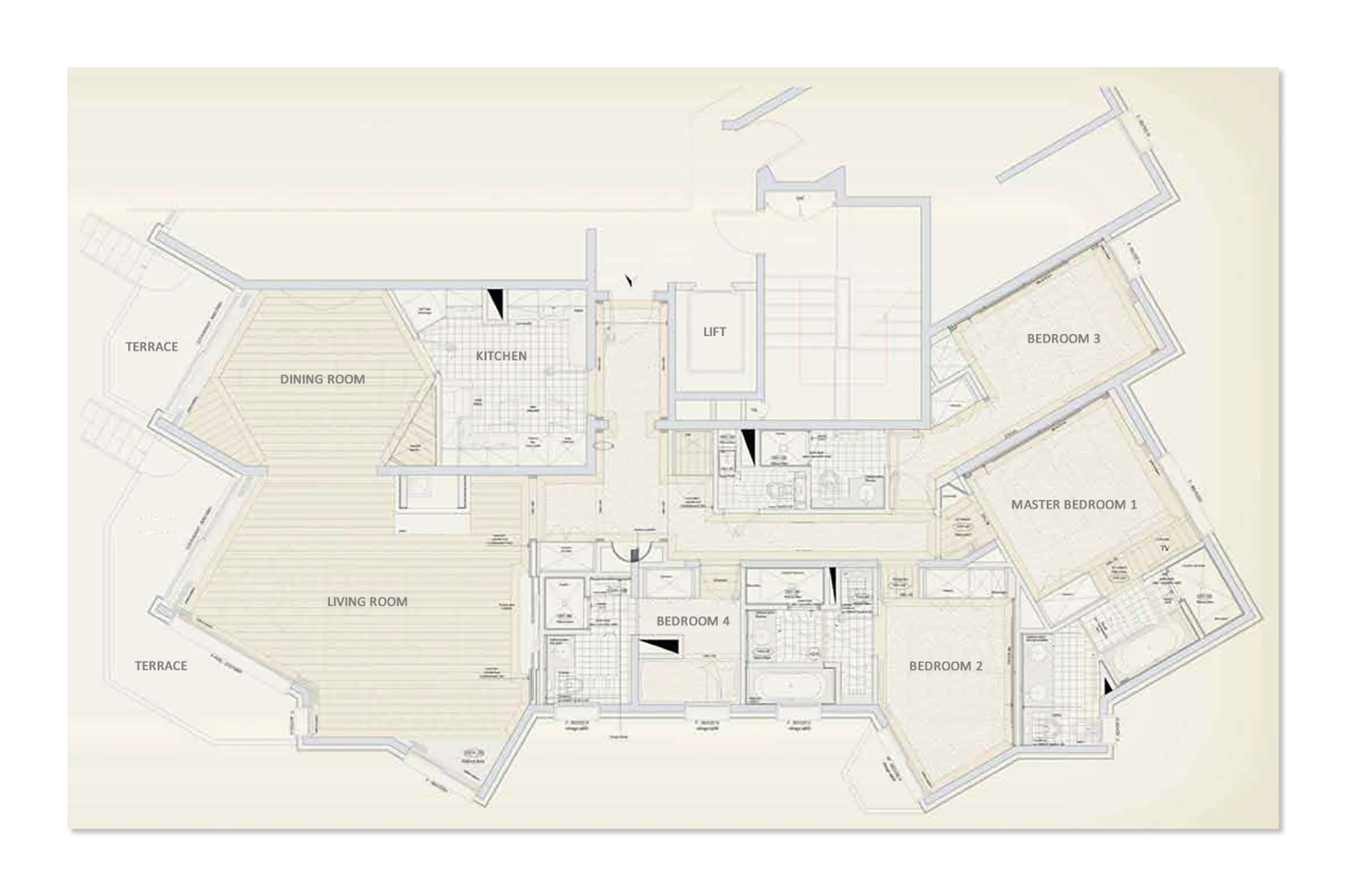 Floor plan for Apartment Jardin Alpin in Courchevel 1850