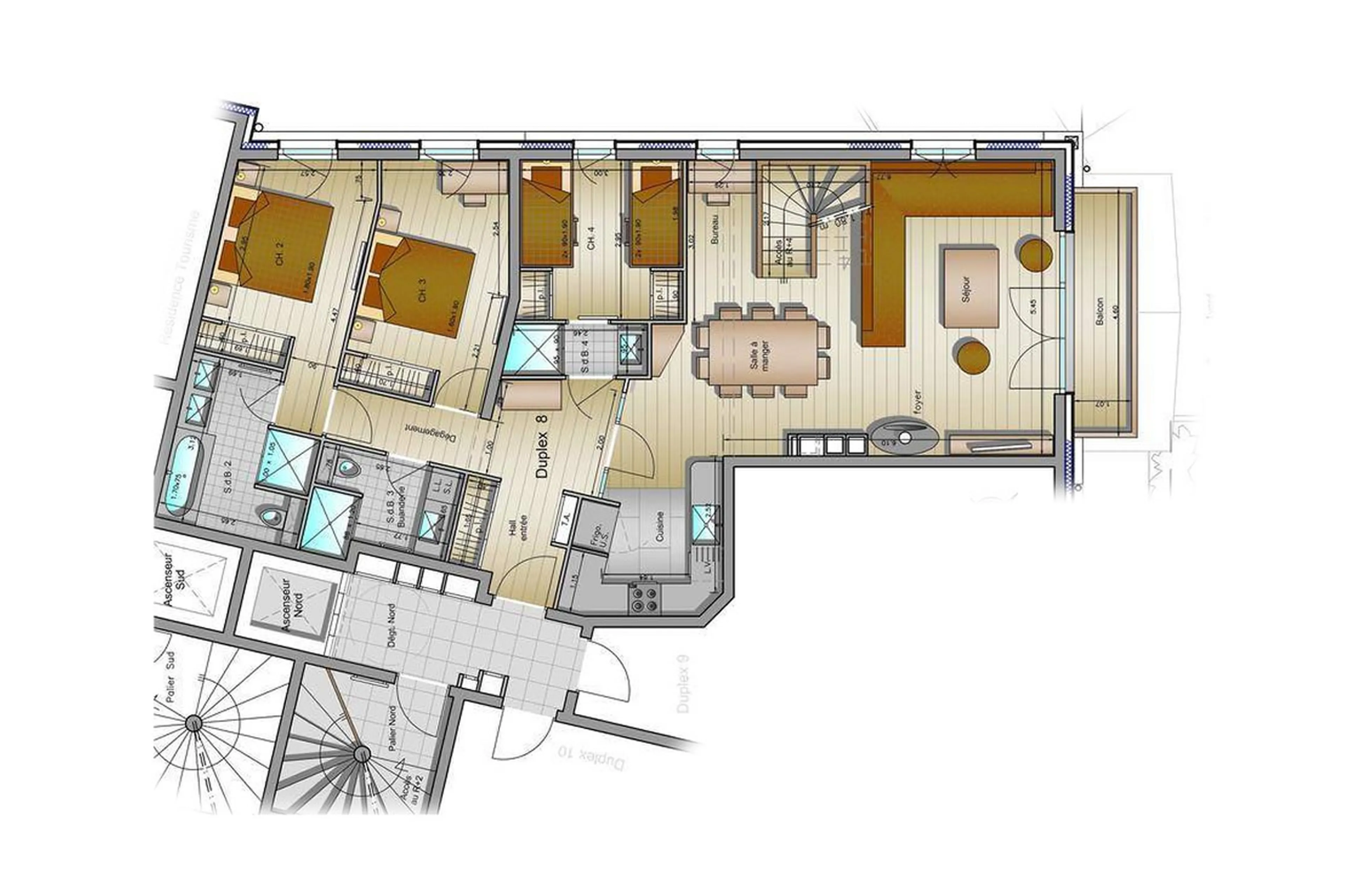 Level 3 floor plan of Apartment la Canadienne 8 in Val d'Isere