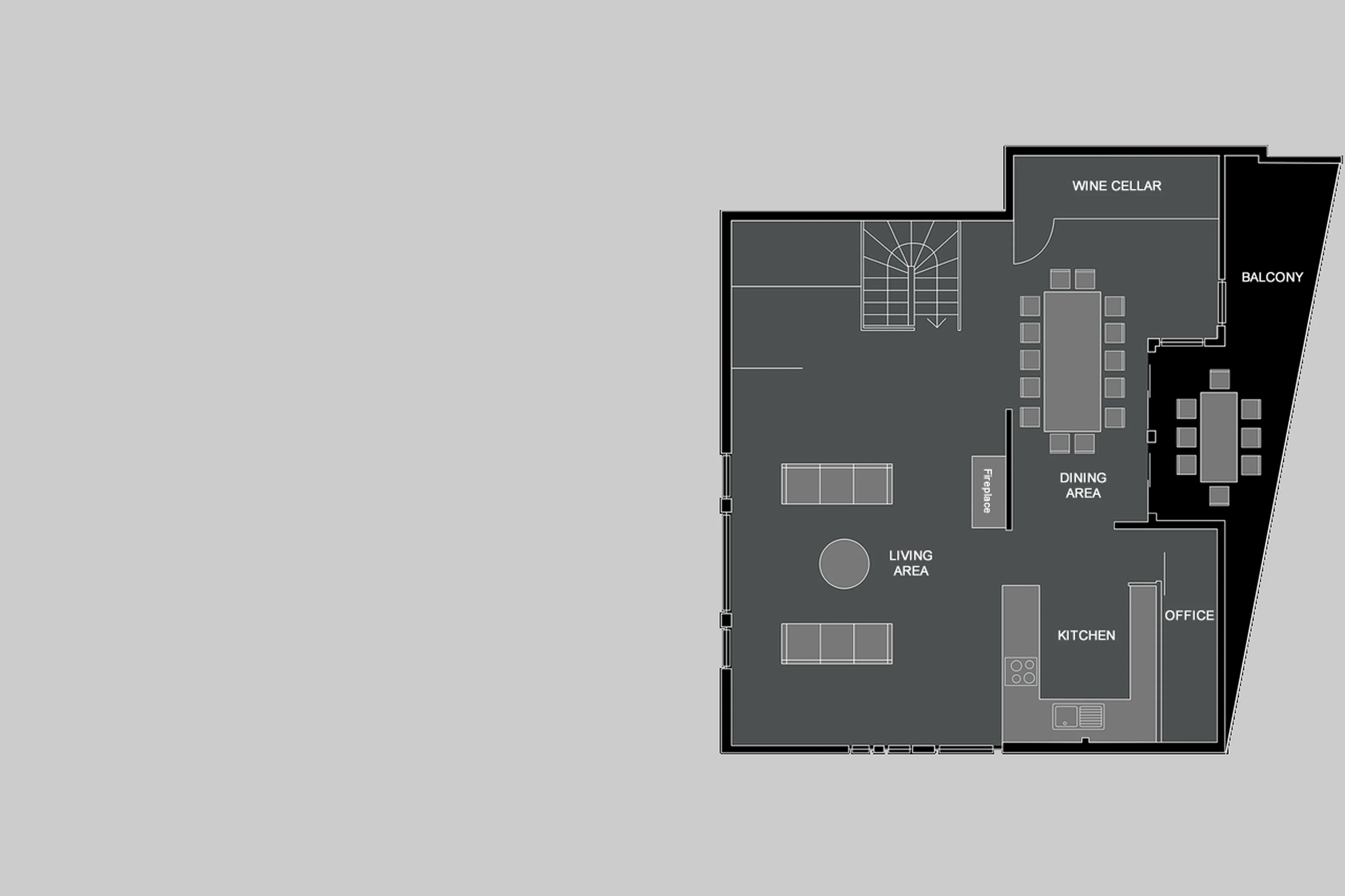 Upper level floor plan of Apartment Le Coin Perdu in Les Gets