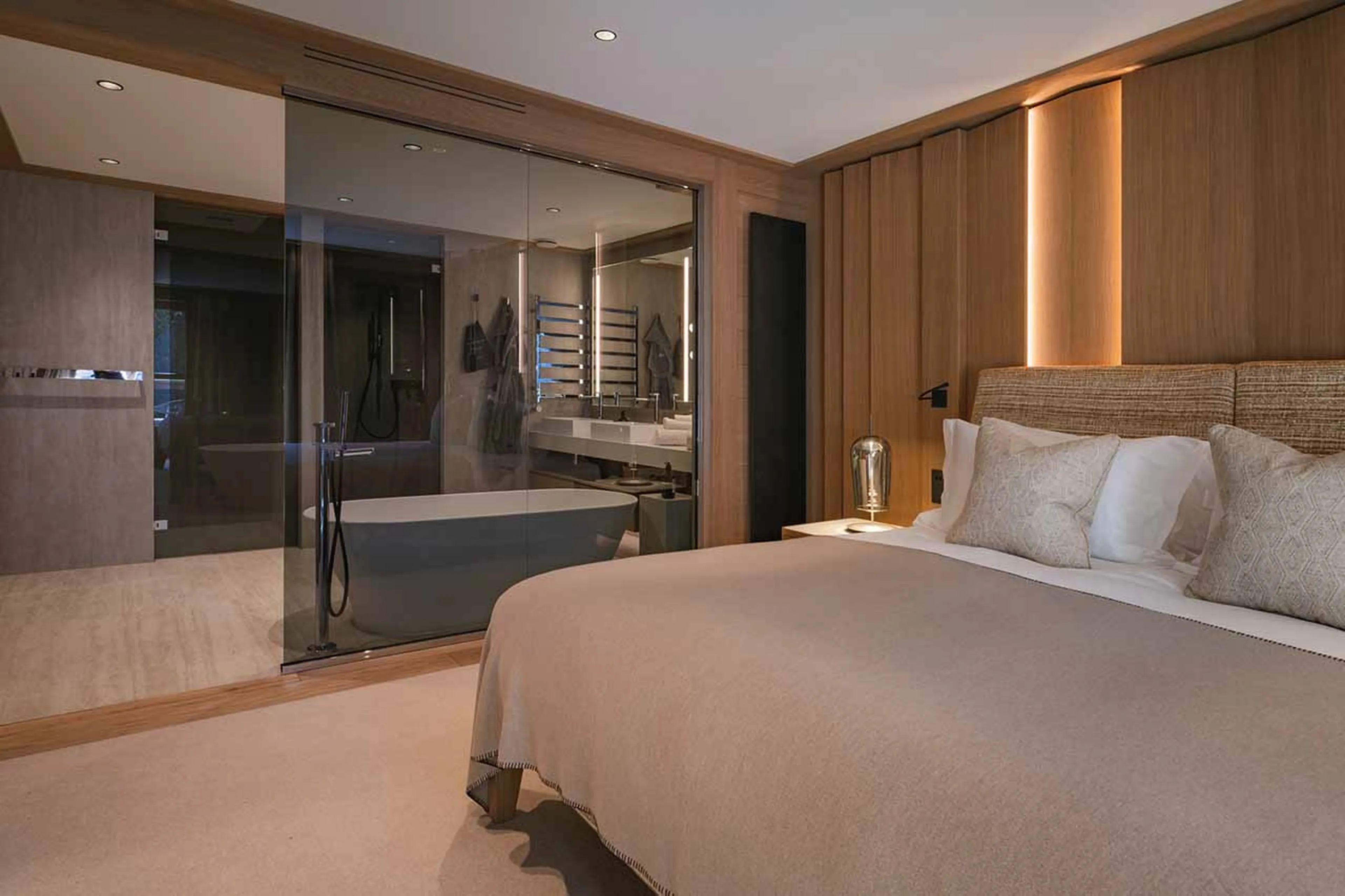 Bedroom 5 with balcony access at Apartment Le Parc Marceau in Val d'Isere