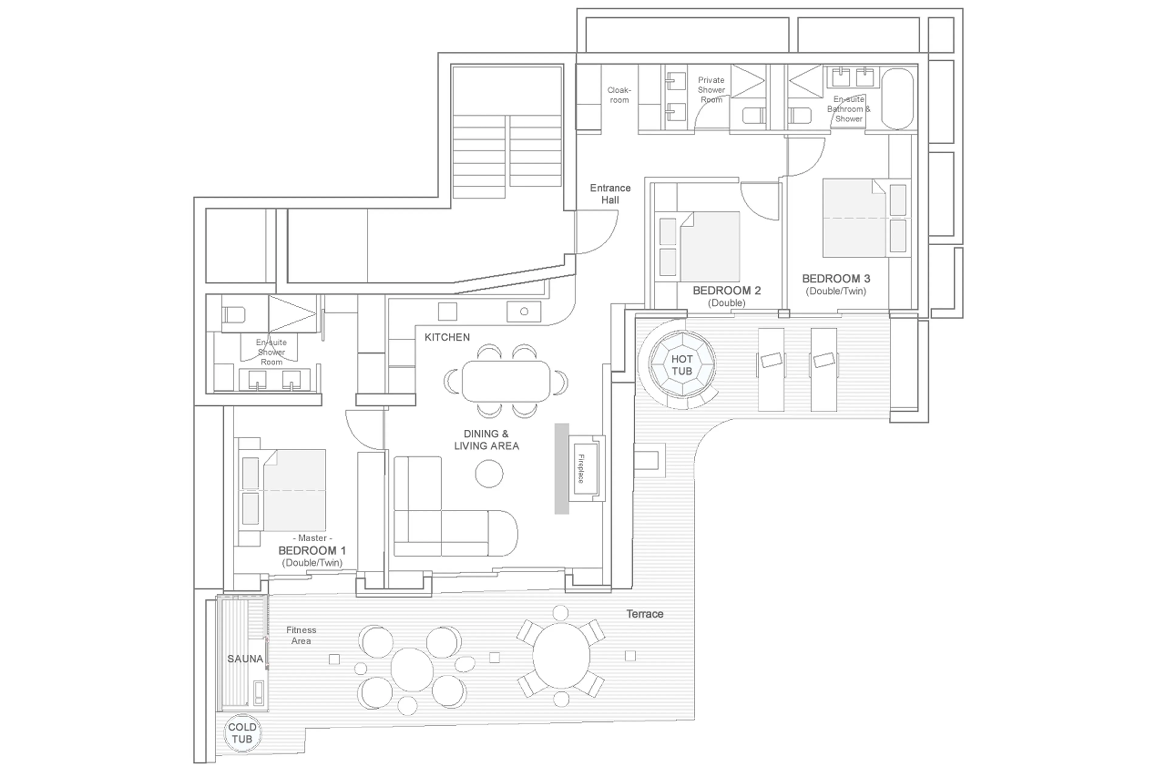 Floor plan of Le Verbier View 01 Apartment