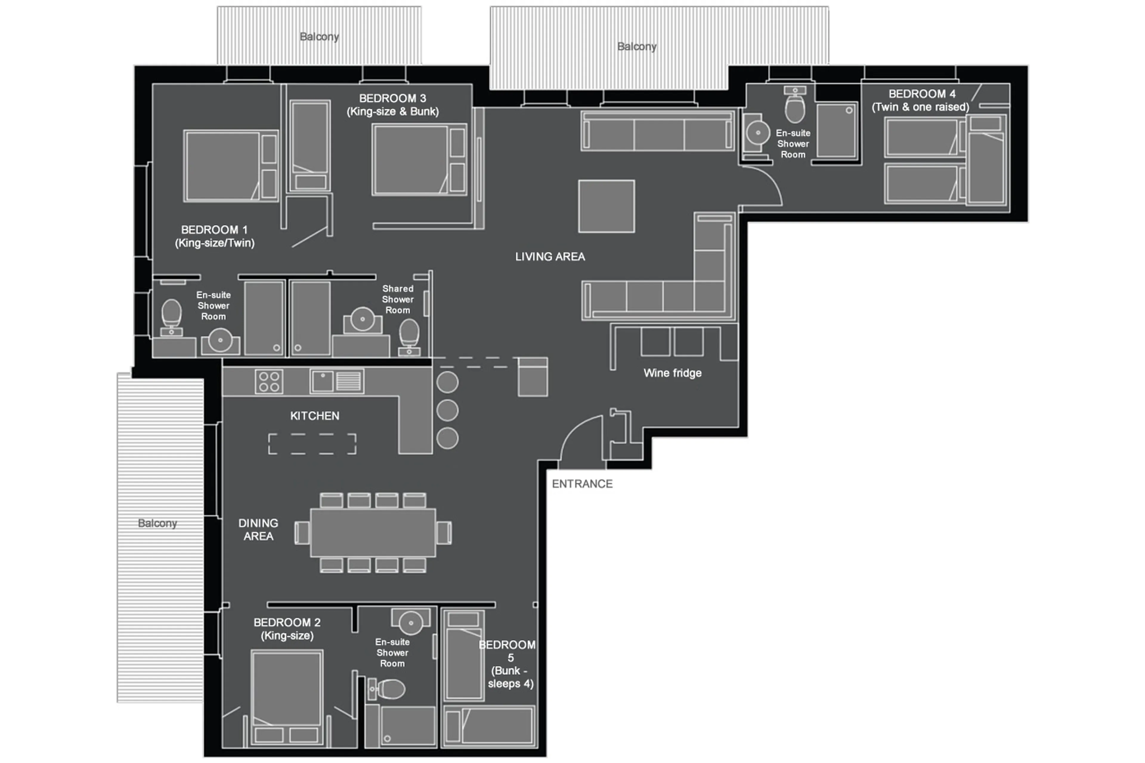 Floor plan of Apartment Les Abeilles in Morzine