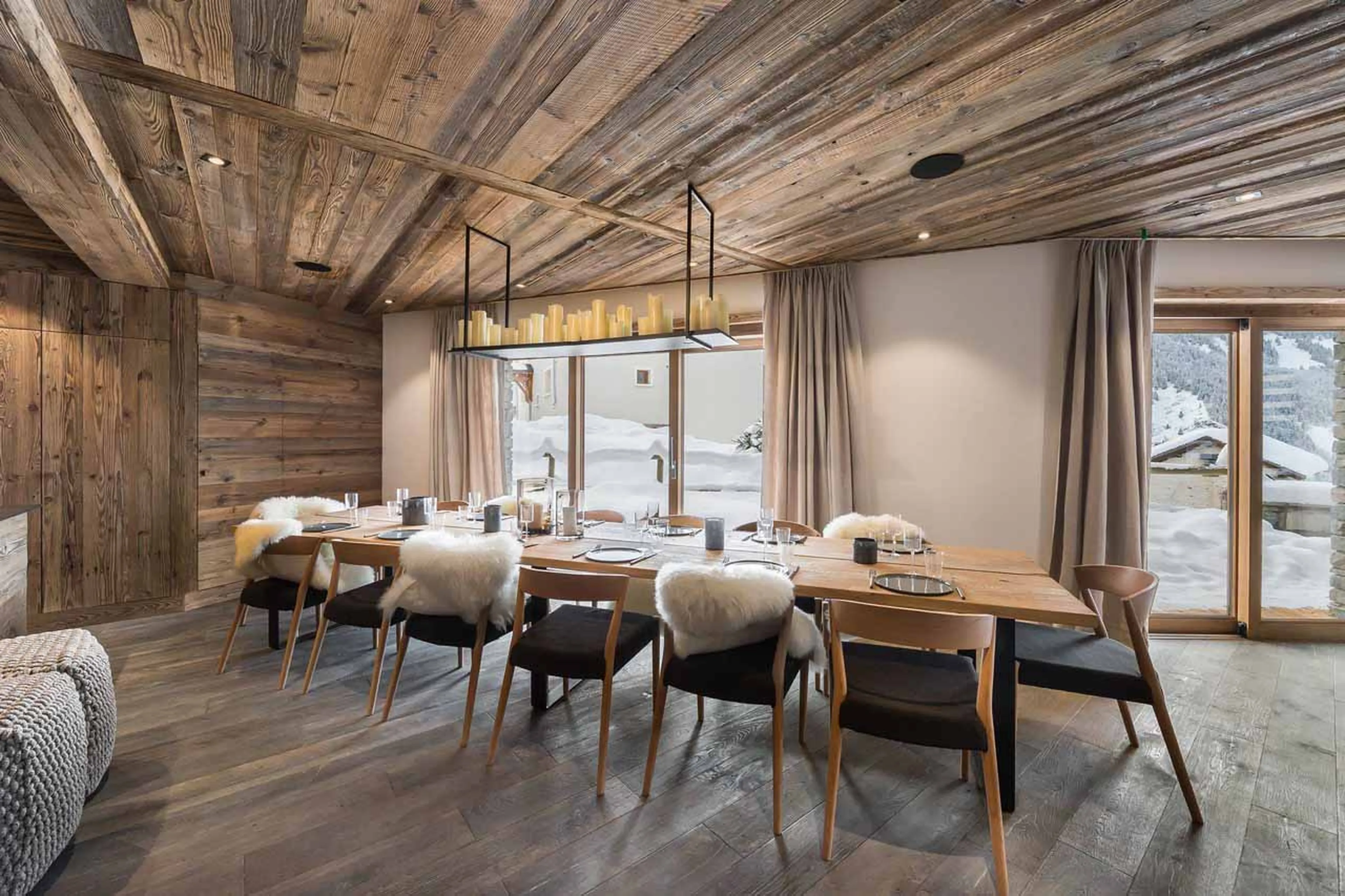 Dining table at Apartment Les Belles Alpes 1 in Meribel