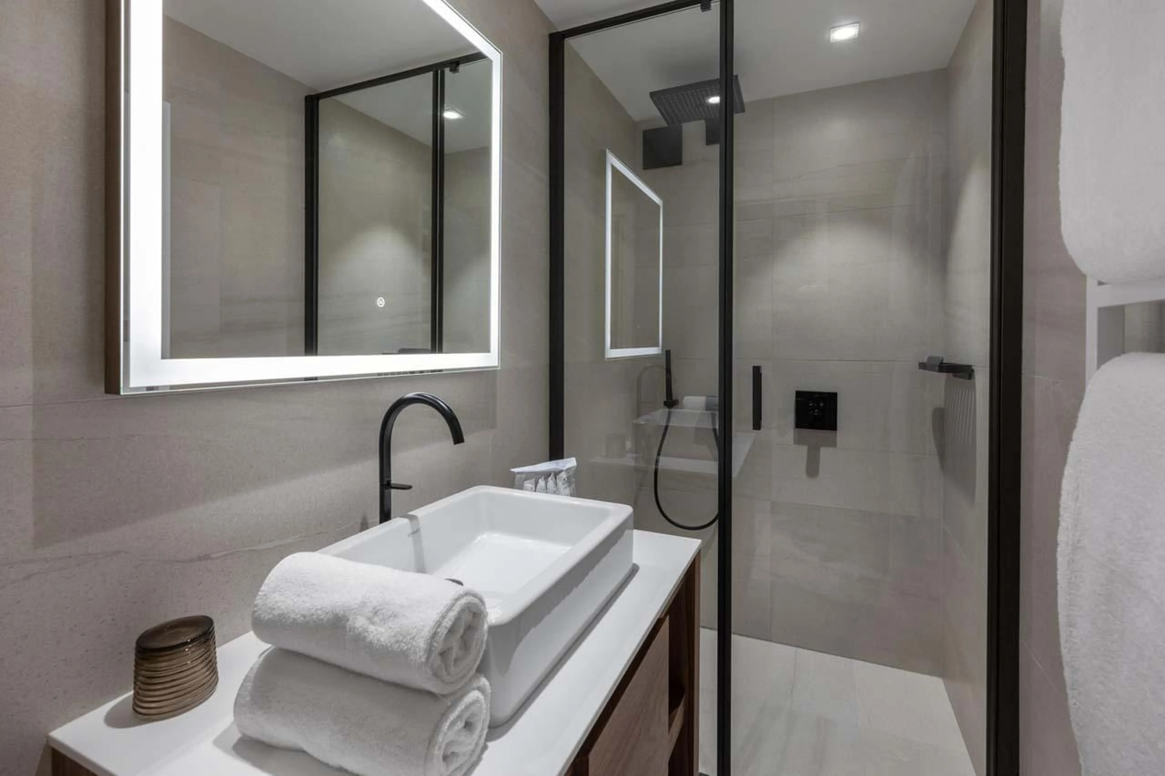 En-suite shower room at Apartment Limeo in Courchevel 1850