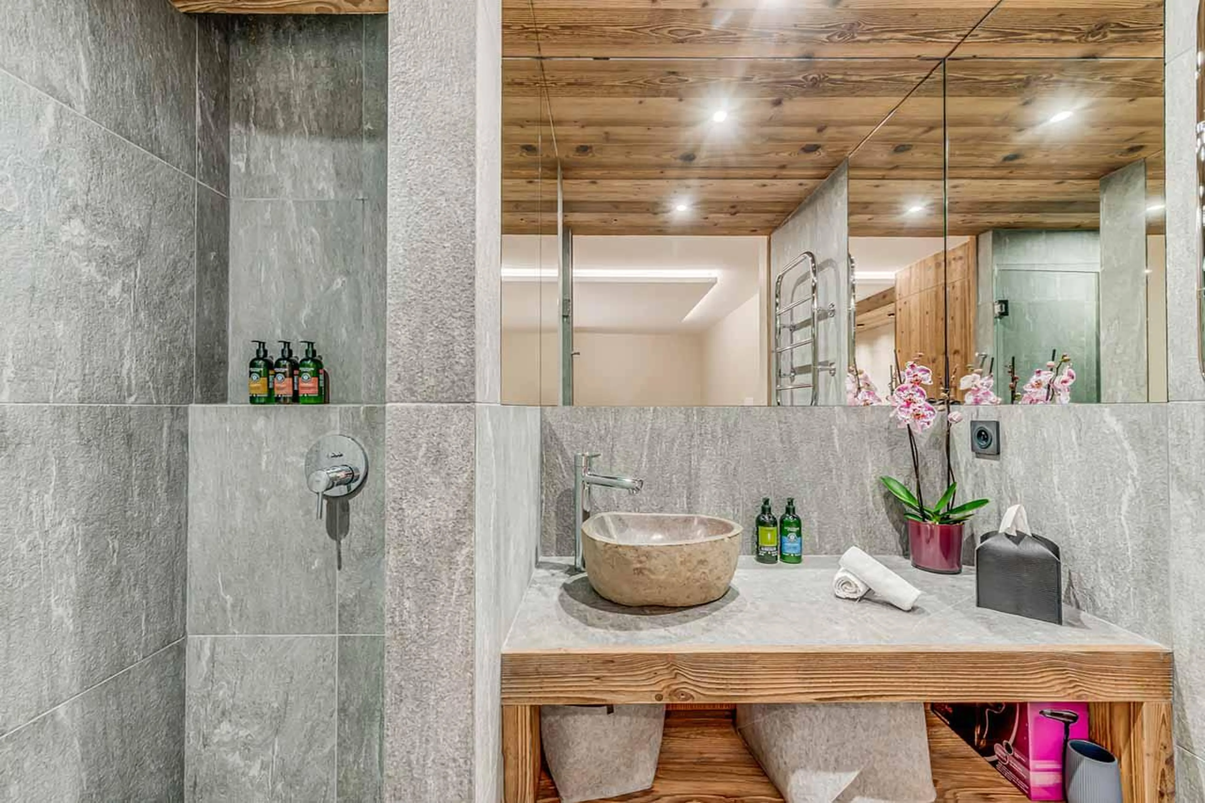 En-suite shower room in Apartment Luna, Val d'Isere