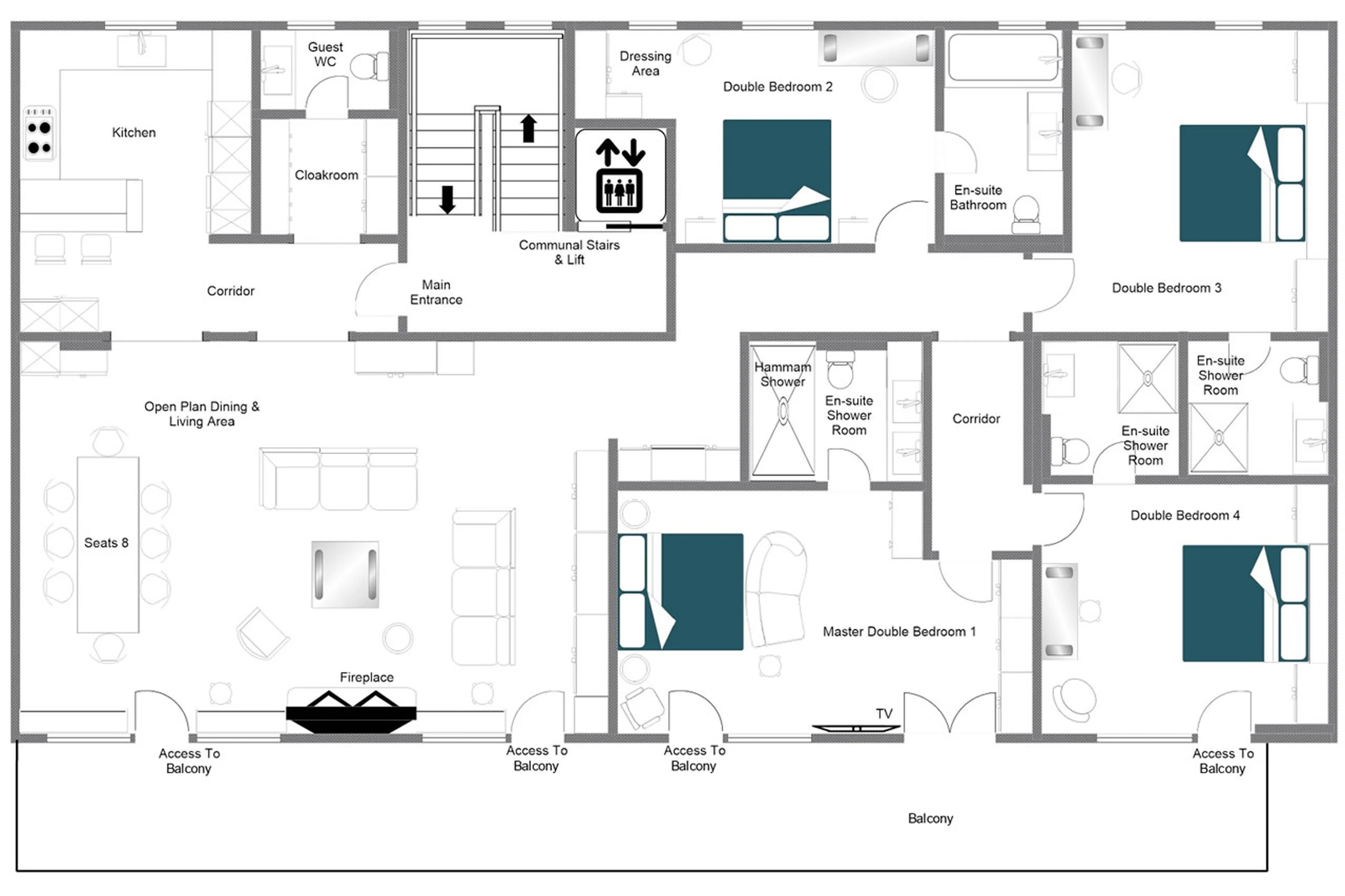 Floor plan of Apartment Madelia in Verbier