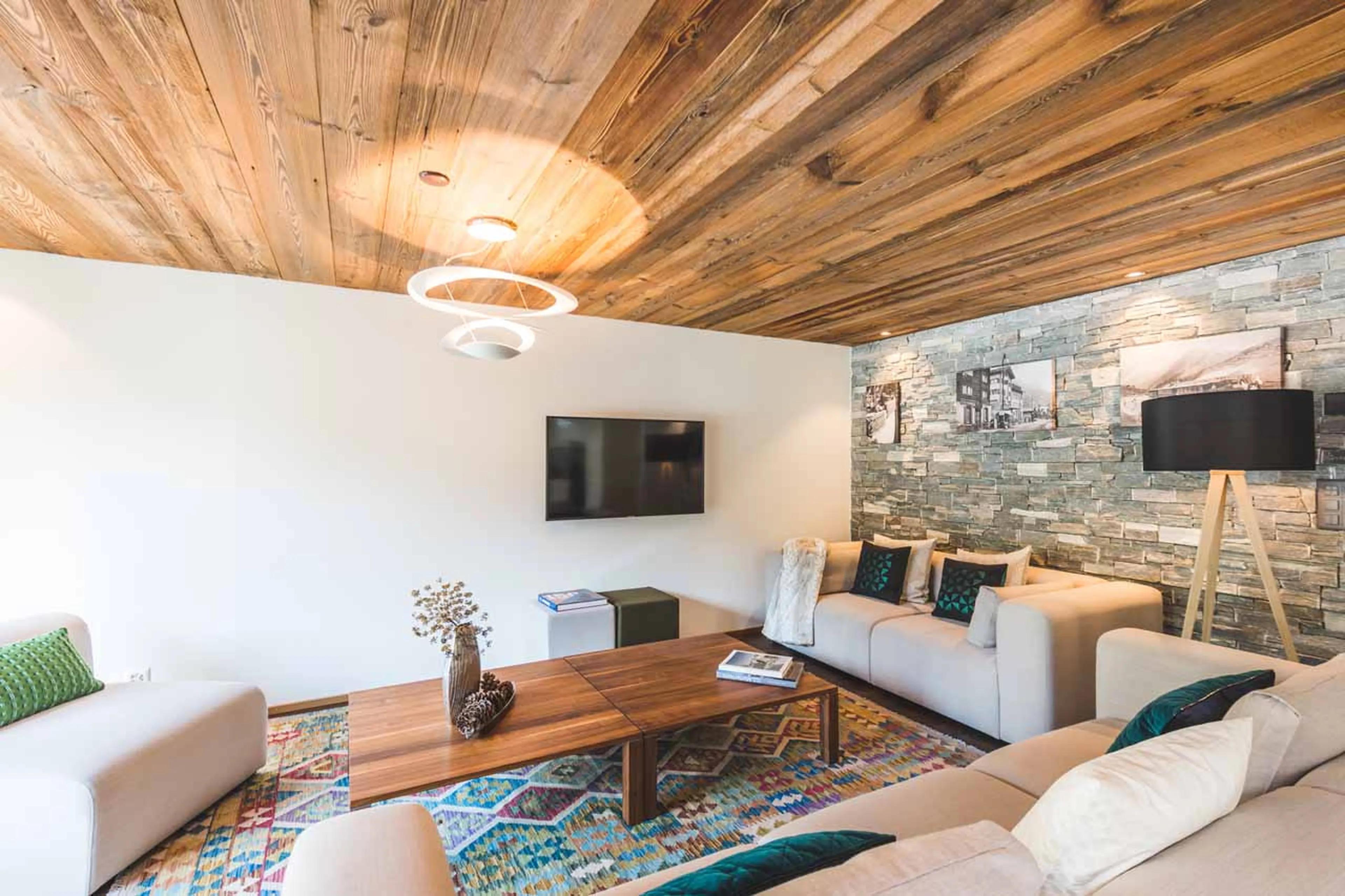 TV in living area at Apartment Matten in Zermatt