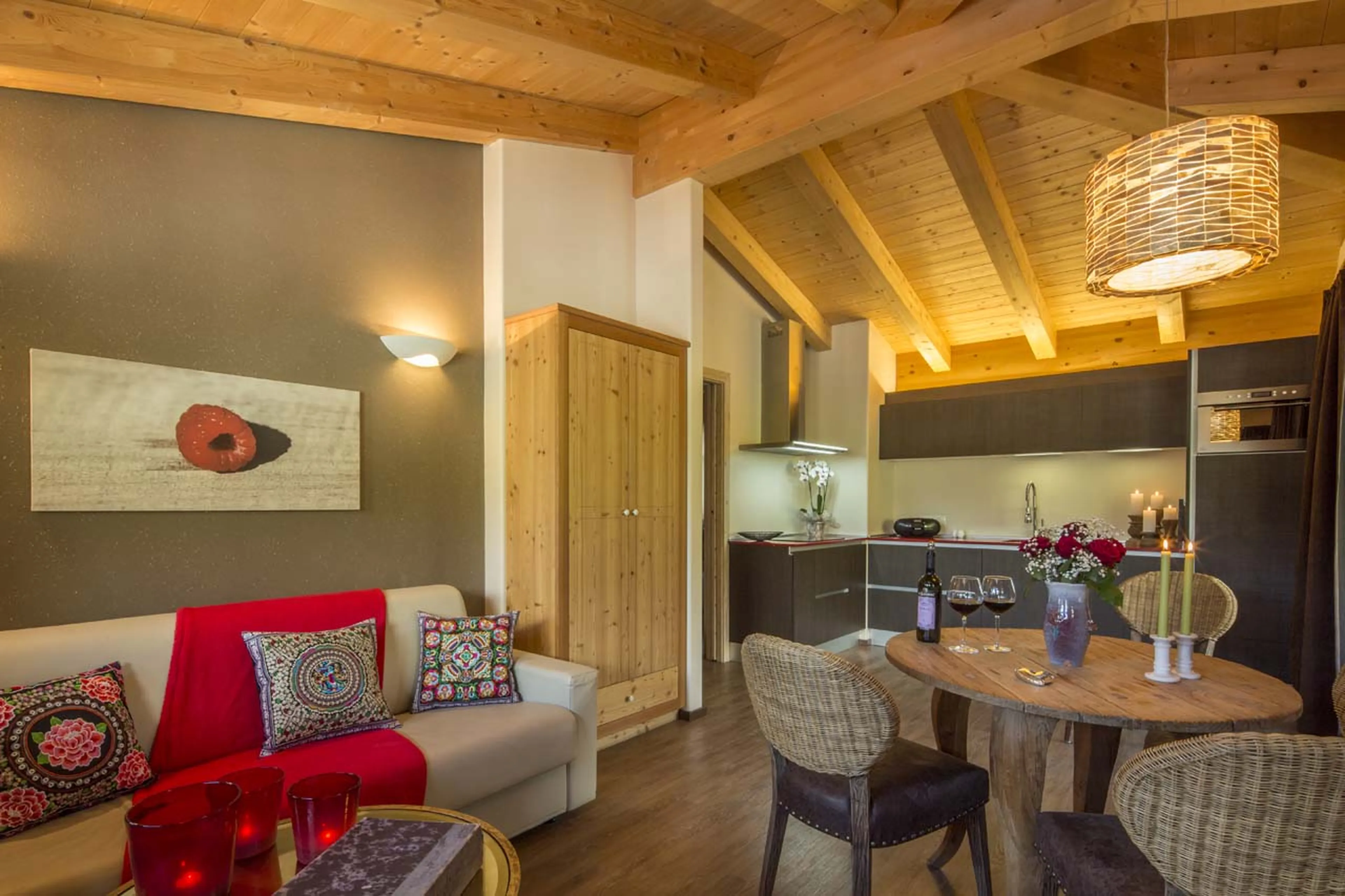 Smaller living area on top floor at Chalet Mi Amur in Alta Badia