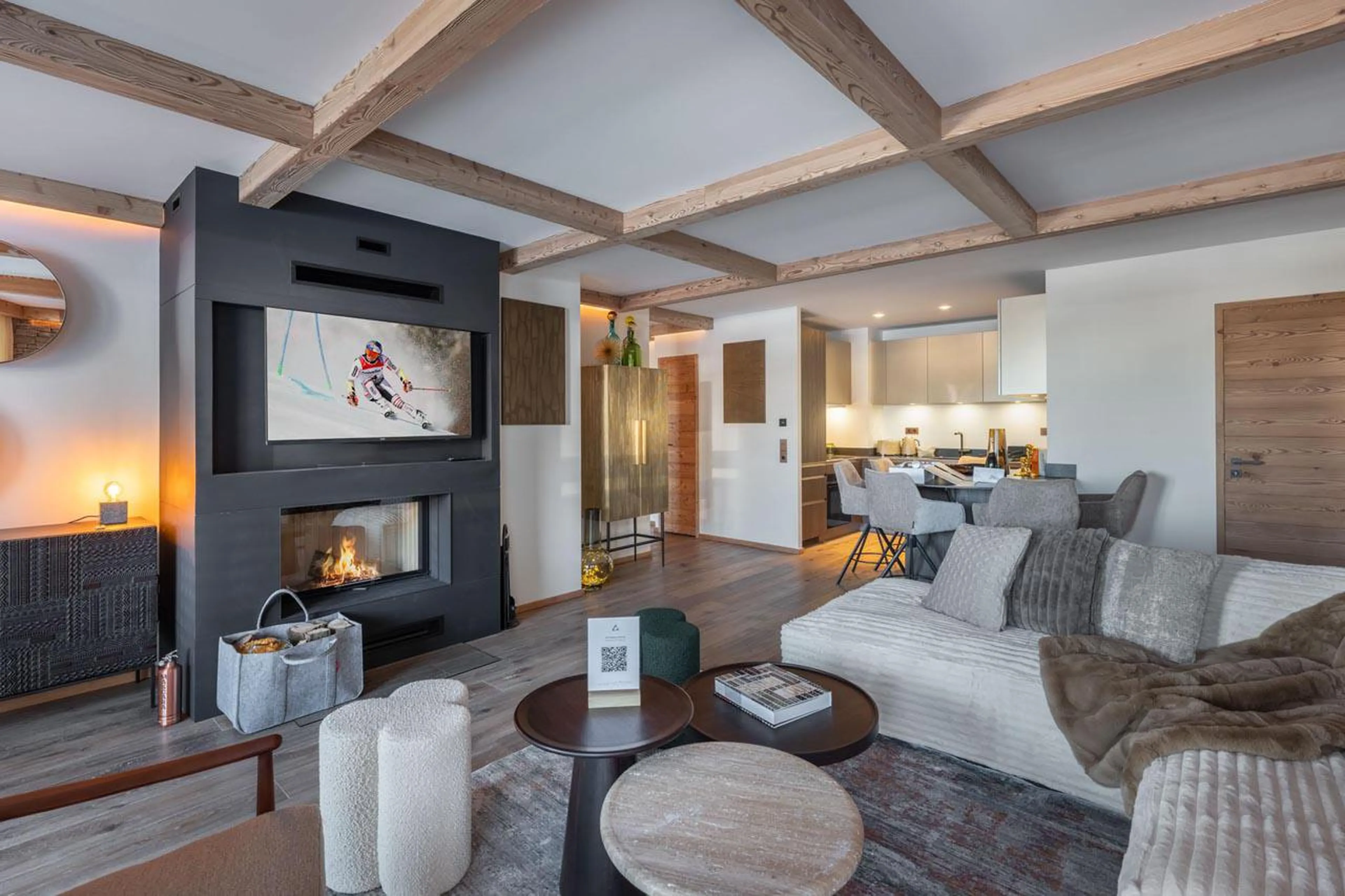 Bright and spacious living area at Apartment Nettuno in Courchevel 1850