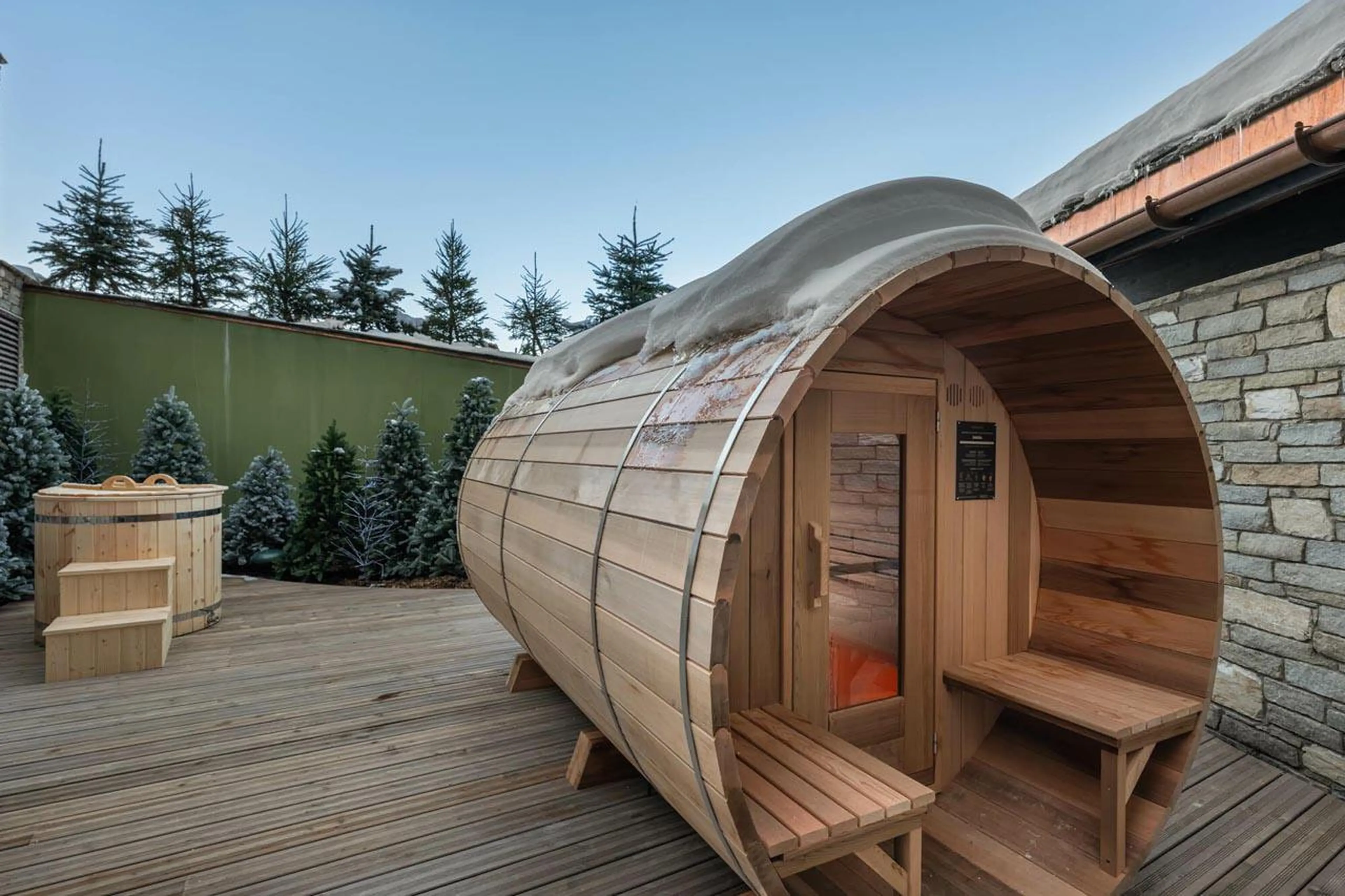 Outside Norwegian sauna at Apartment Nettuno in Courchevel 1850