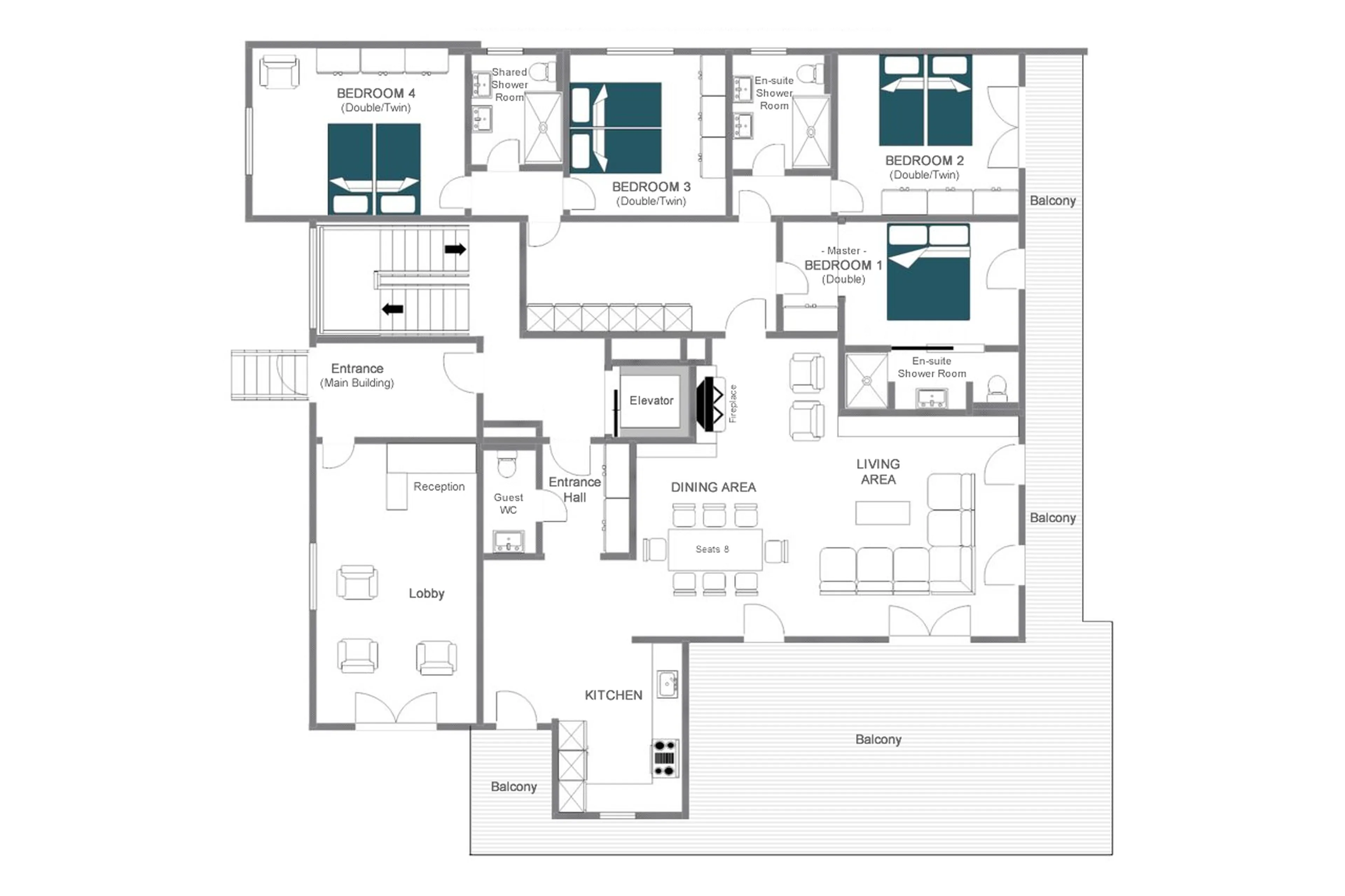 Floor plan of Nidus Apartment 2 in Lech